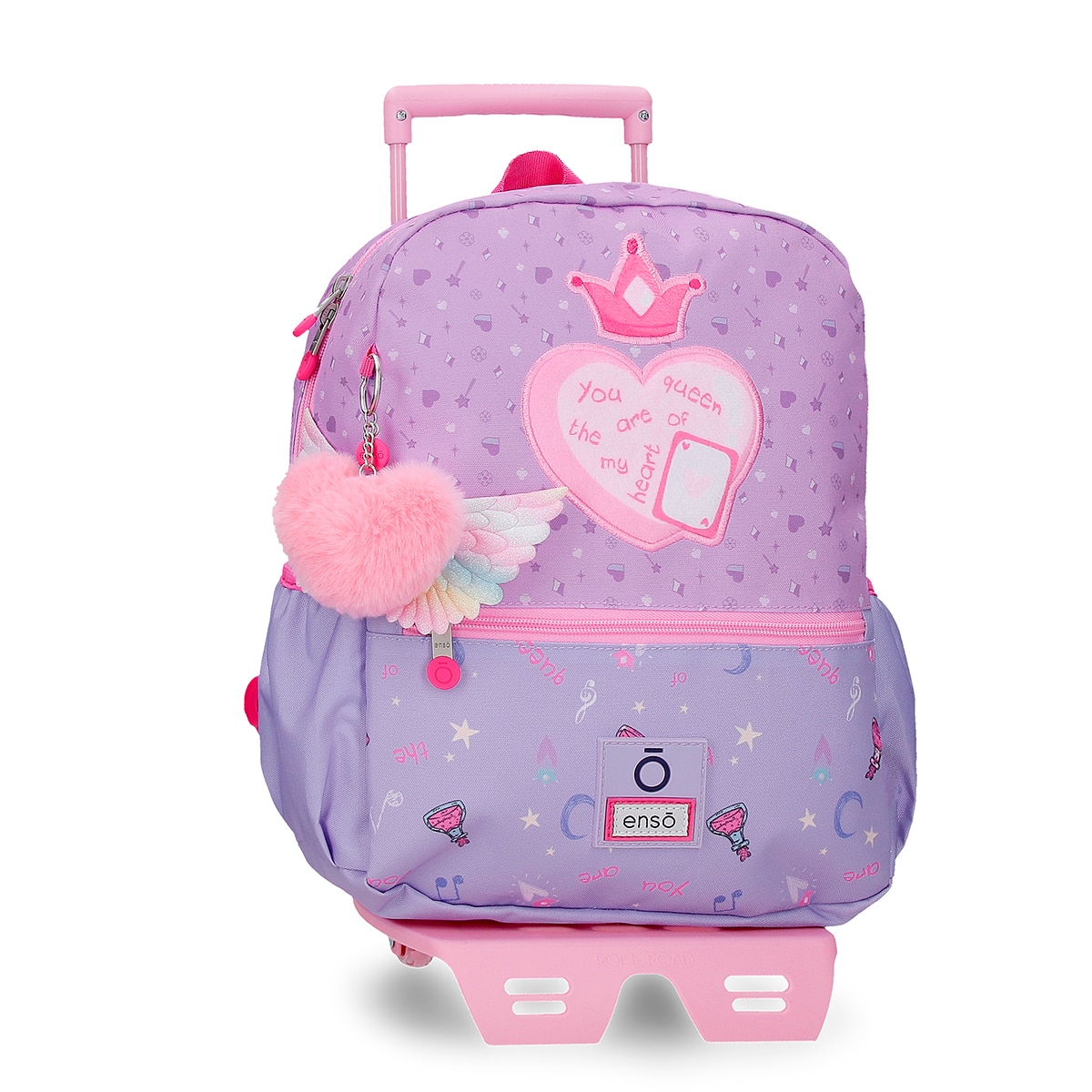 Imagem 0 de Mochila Escolar Enso Queen Of Hearts com Capacidade de 9,801l com Trolley Lilás