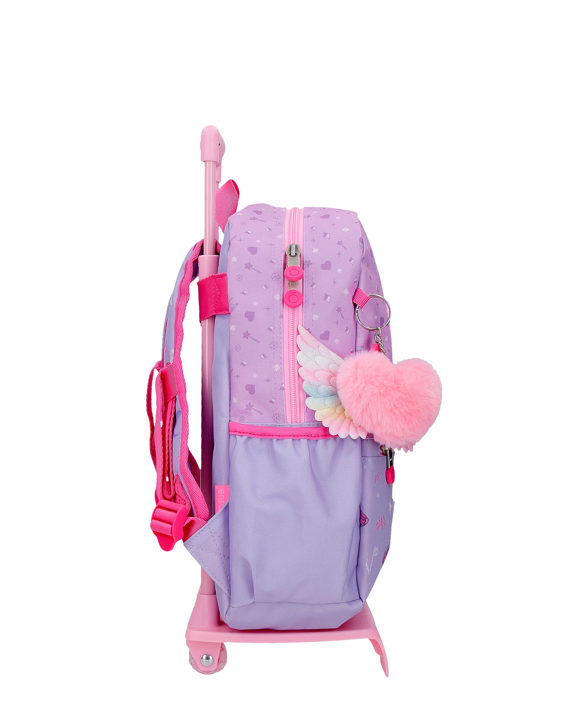 Mochila Escolar Enso Queen Of Hearts com Capacidade de 9,801l com Trolley Lilás Roxo-2