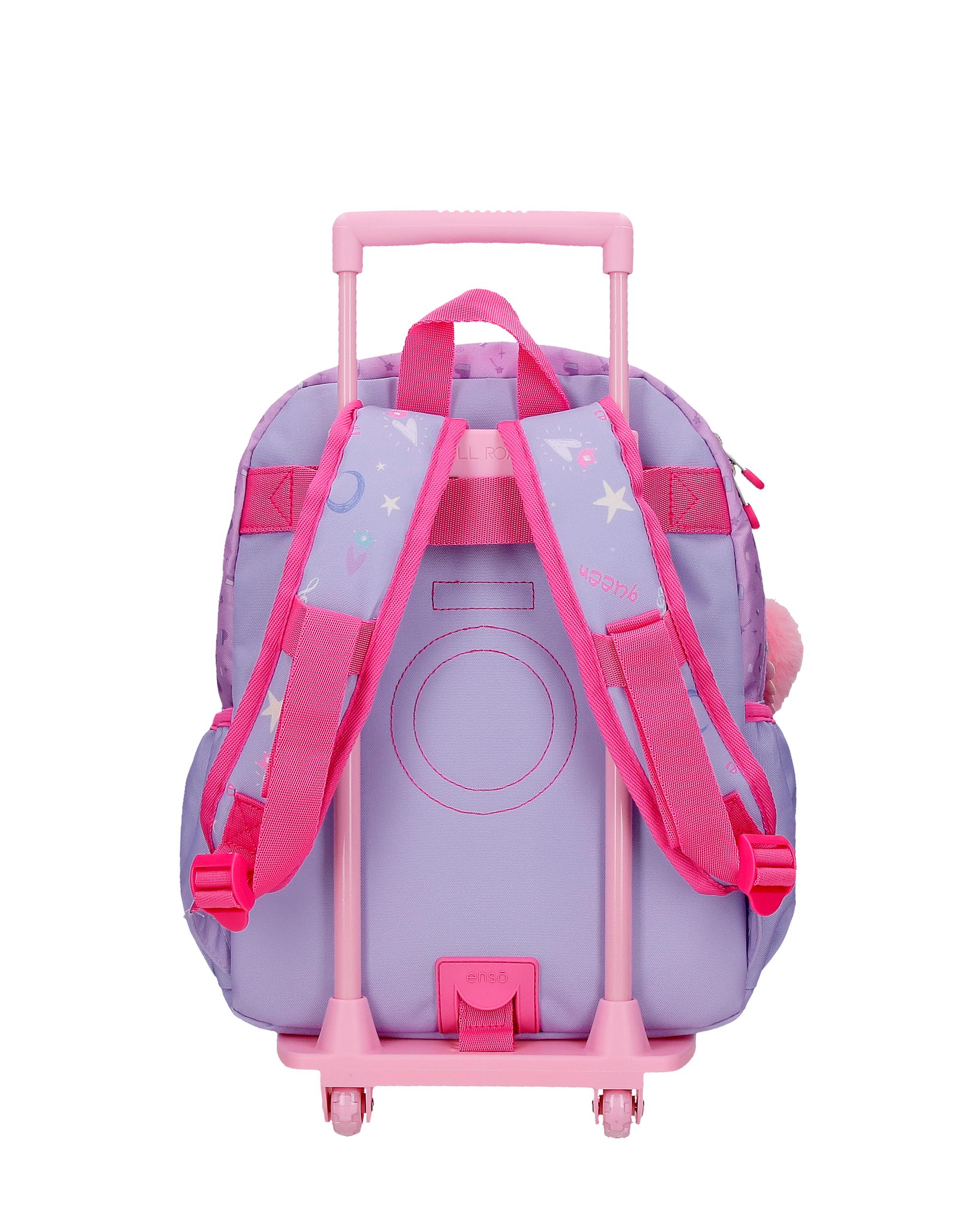 Mochila Escolar Enso Queen Of Hearts com Capacidade de 9,801l com Trolley Lilás Roxo-3