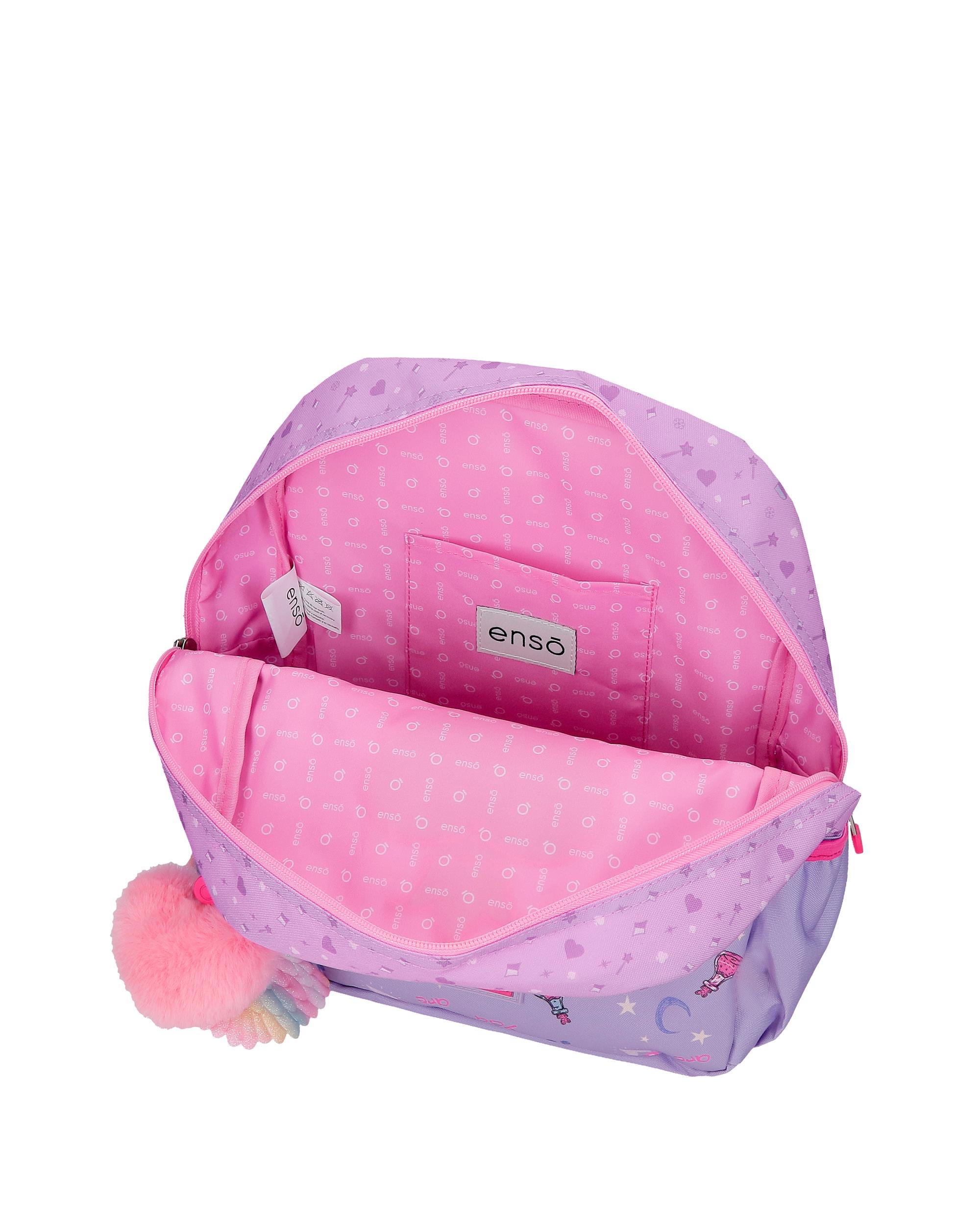 Mochila Escolar Enso Queen Of Hearts com Capacidade de 9,801l com Trolley Lilás Roxo-4