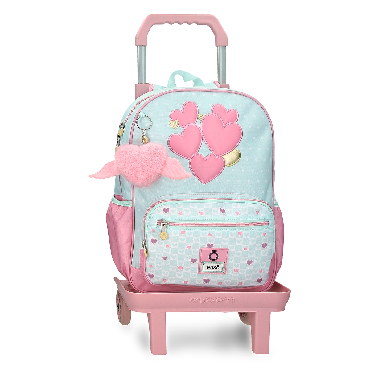 Imagem 0 de Mochila Escolar Enso Hearts com Capacidade de 13,68l com Carro Turquesa Verde