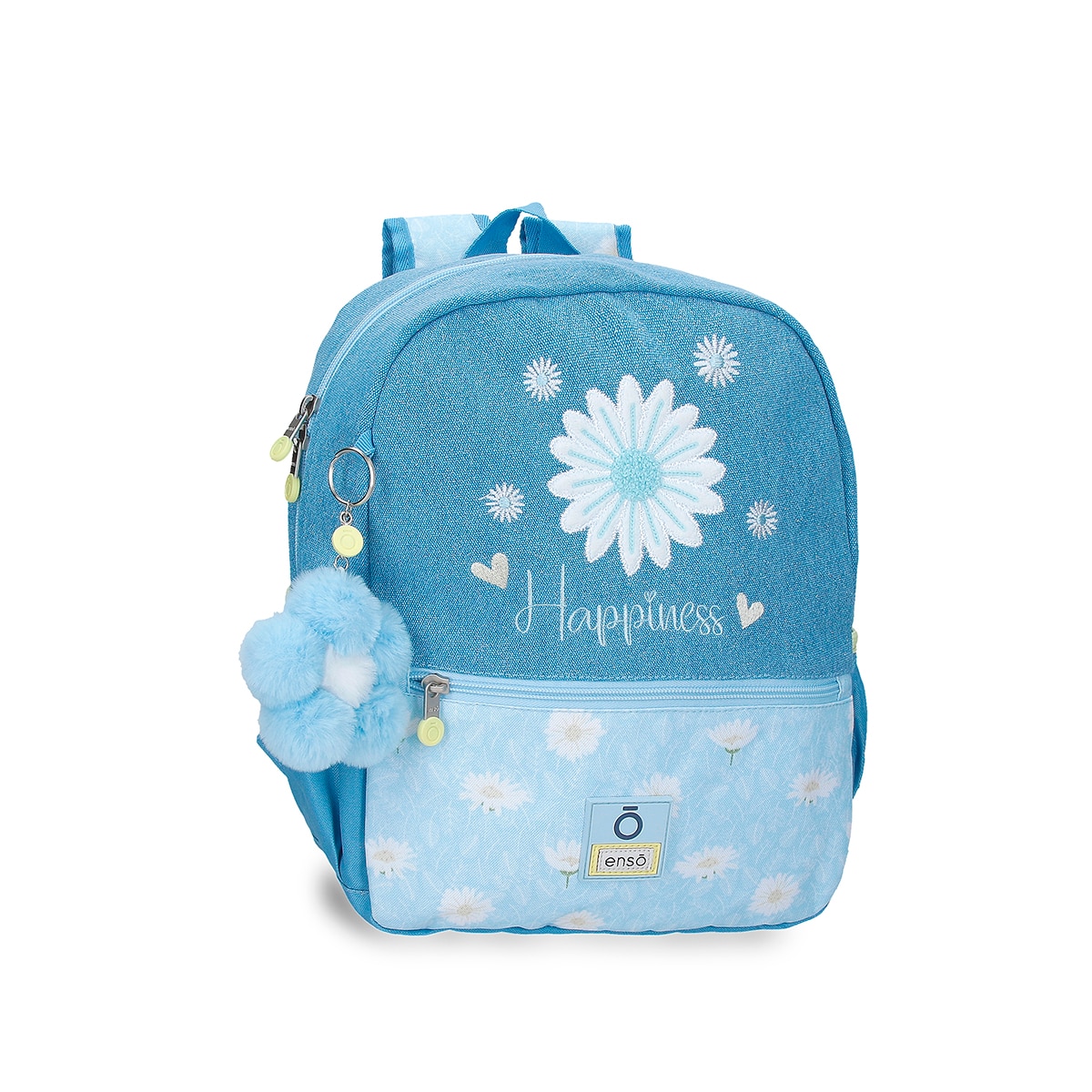 Mochila Escolar Enso Happiness com Capacidade de 9,801l Adaptável a Trolley Denim Azul-1