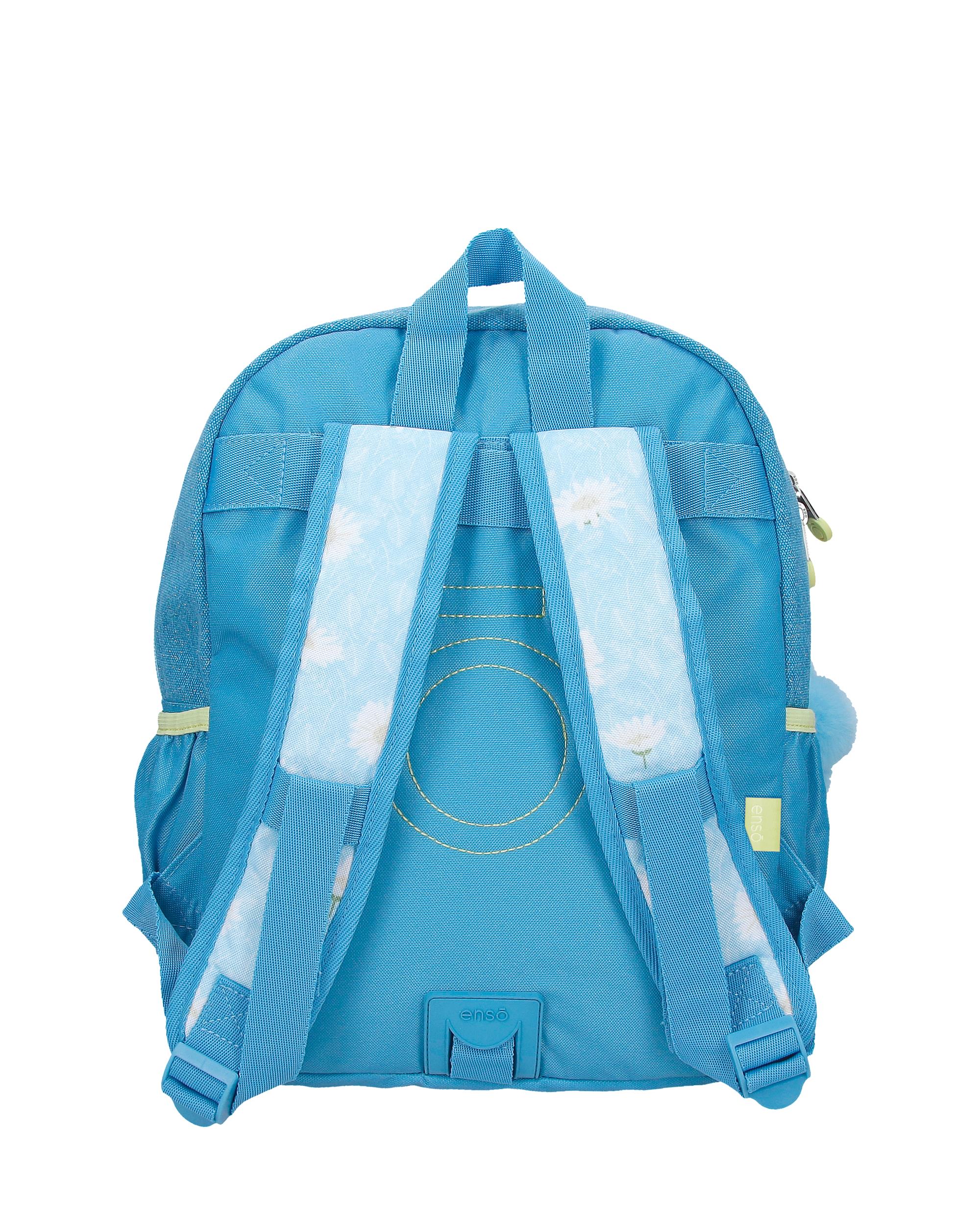 Mochila Escolar Enso Happiness com Capacidade de 9,801l Adaptável a Trolley Denim Azul-3