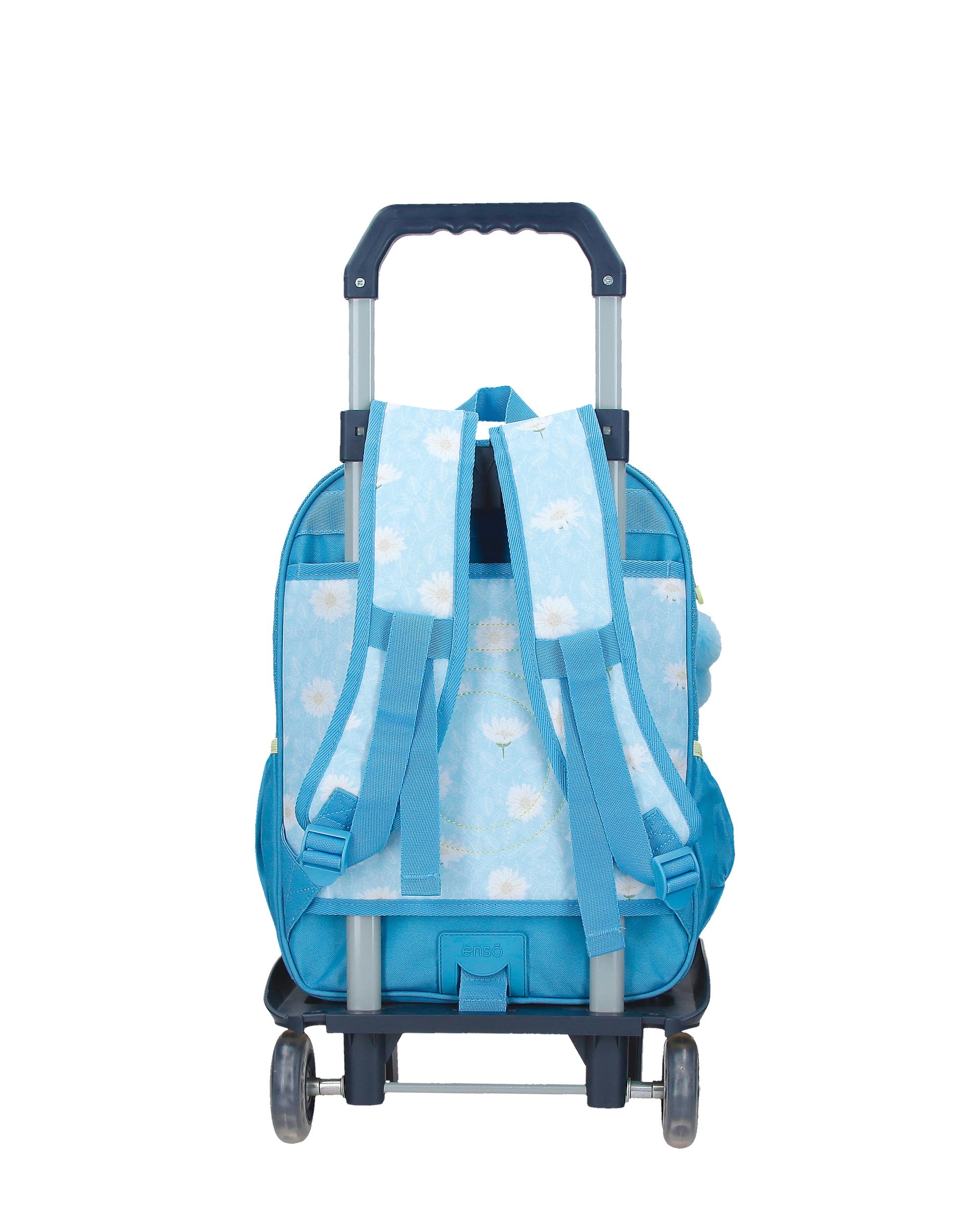 Mochila Escolar Enso Happiness com Capacidade de 13,68l com Carrinho Denim Azul-3