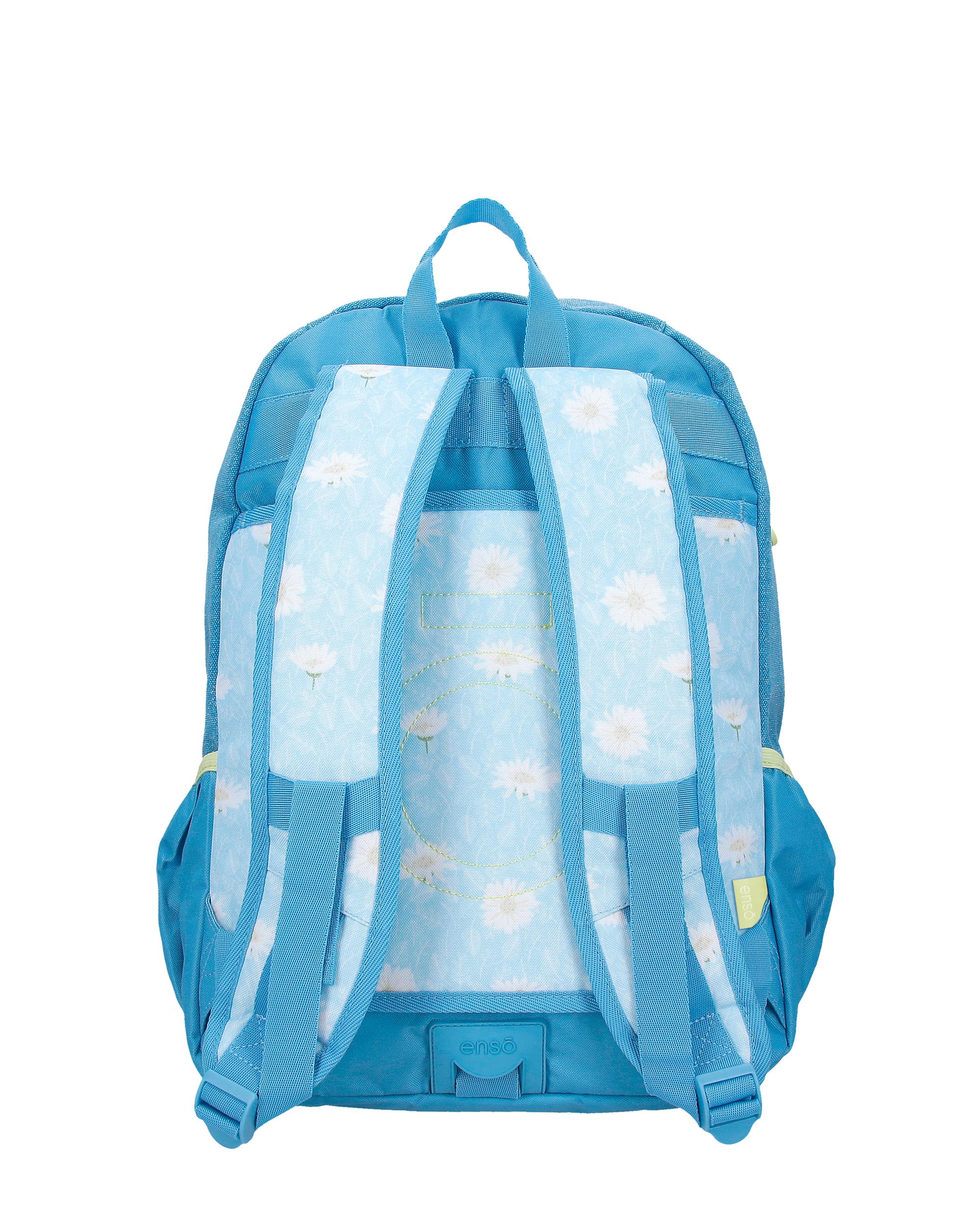 Mochila Escolar de Compartimento Duplo Enso Happiness com Capacidade de 24l Adaptável a Carro Denim Azul-3