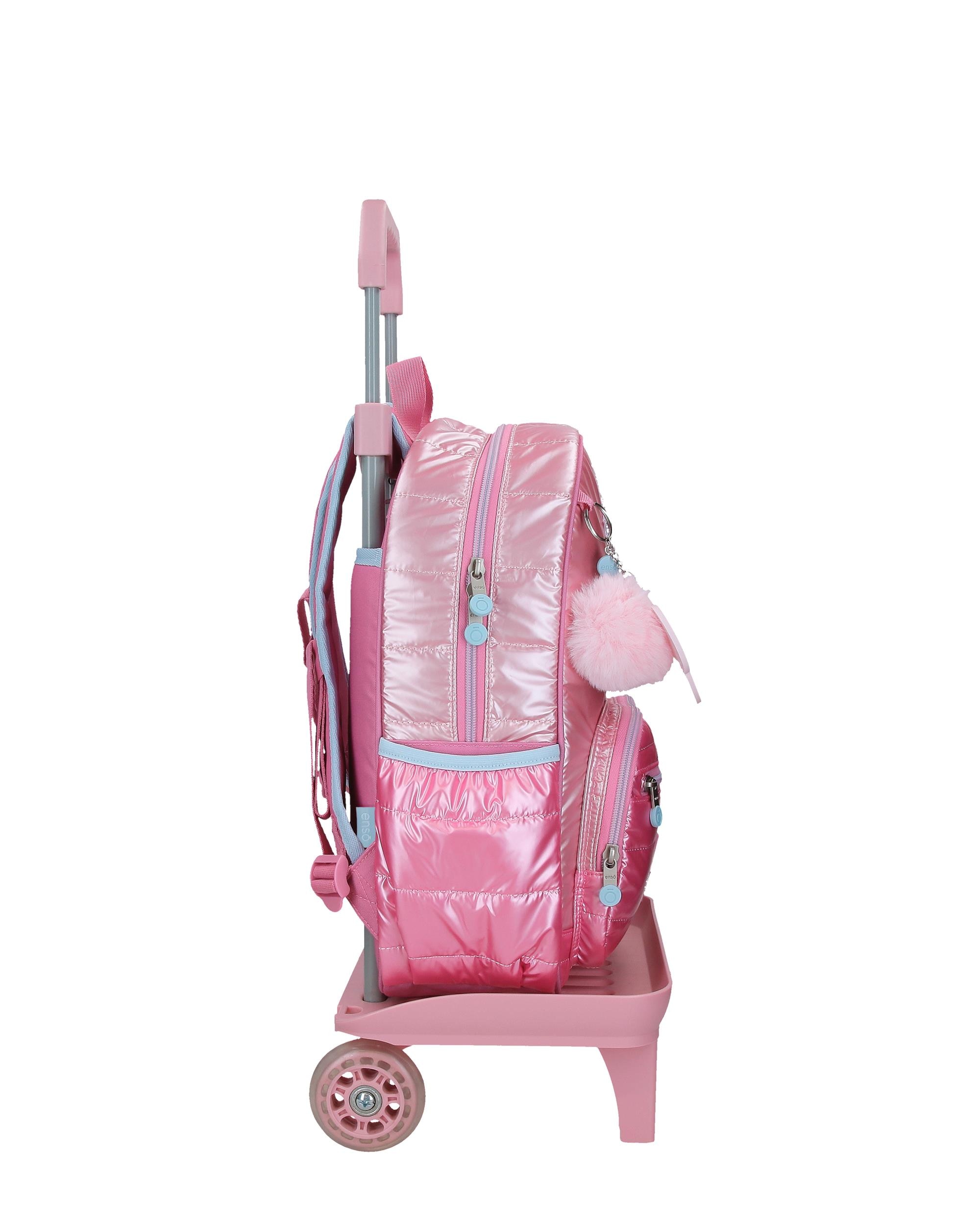 Mochila Escolar Enso Into The Wild com Capacidade de 13,68l com Carro Rosa Rosa-2