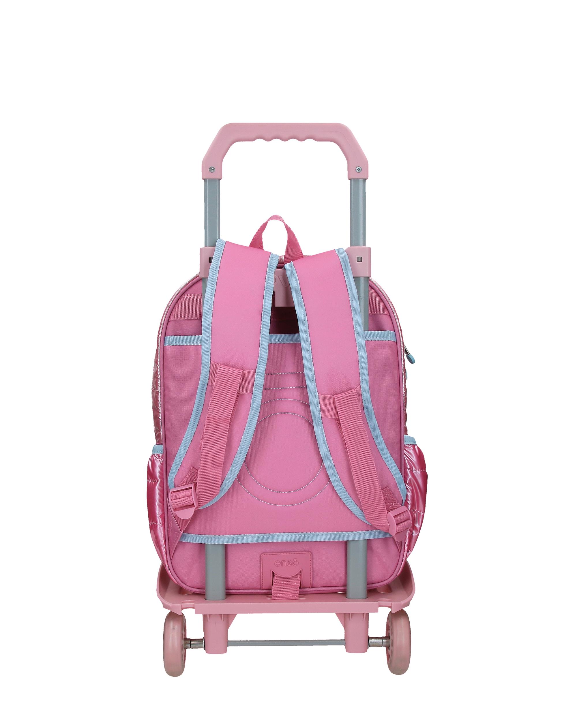 Mochila Escolar Enso Into The Wild com Capacidade de 13,68l com Carro Rosa Rosa-3