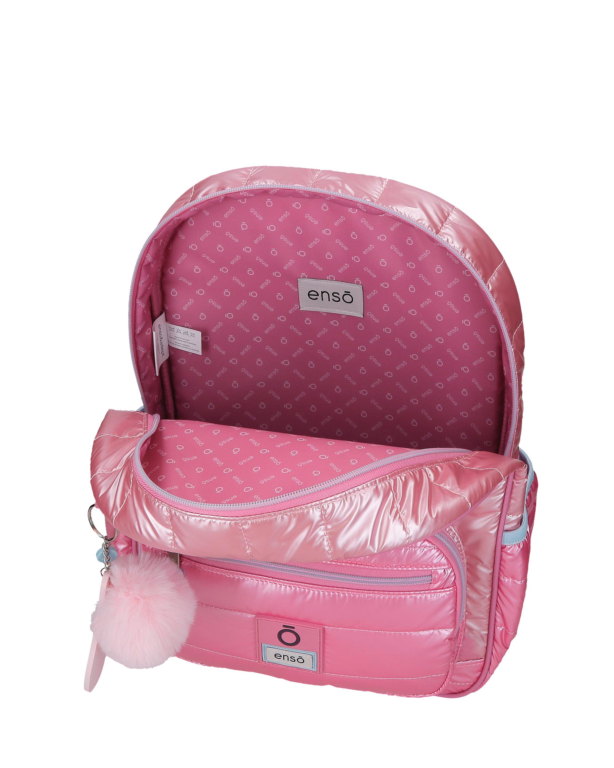 Mochila Escolar Enso Into The Wild com Capacidade de 13,68l com Carro Rosa Rosa-4