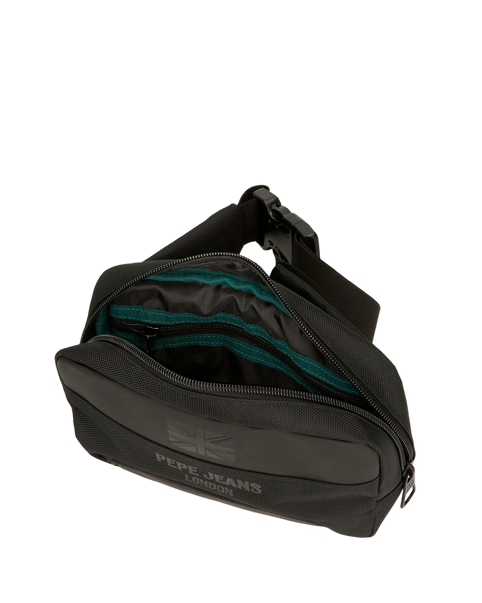 Bolsa de Cintura Pjl Bromley 24 com Bolsos Laterais em Verde-claro Preto-6