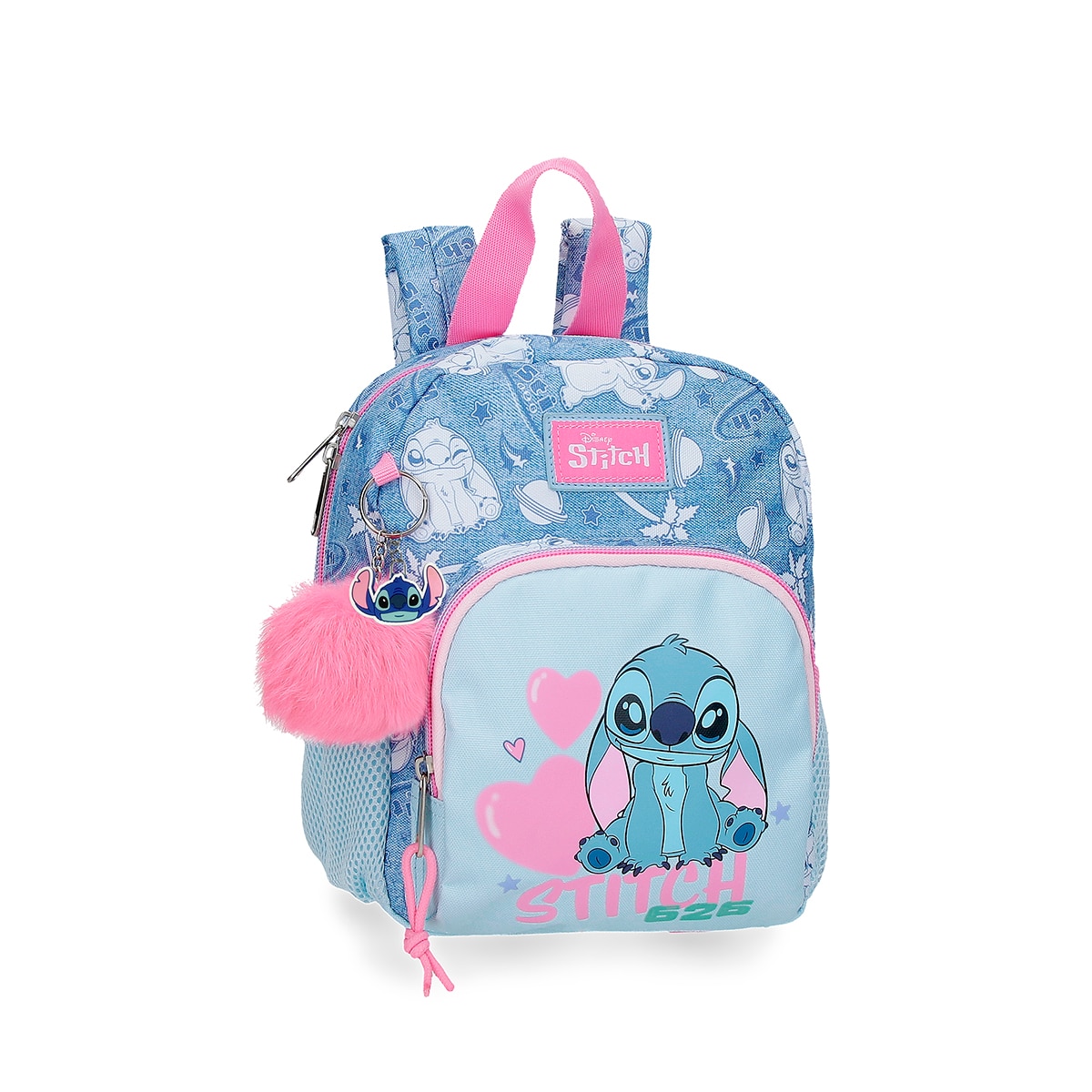 Imagem 0 de Mochila Pré-escolar Stitch Hearts com Capacidade de 4,56l Denim