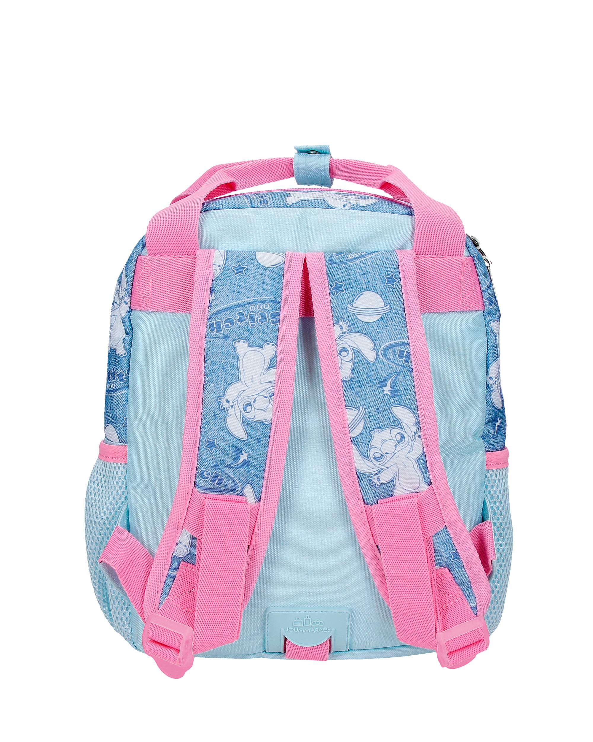Mochila de Passeio Stitch Hearts com Capacidade de 6,5l Adaptável a Carrinho Denim Azul-3