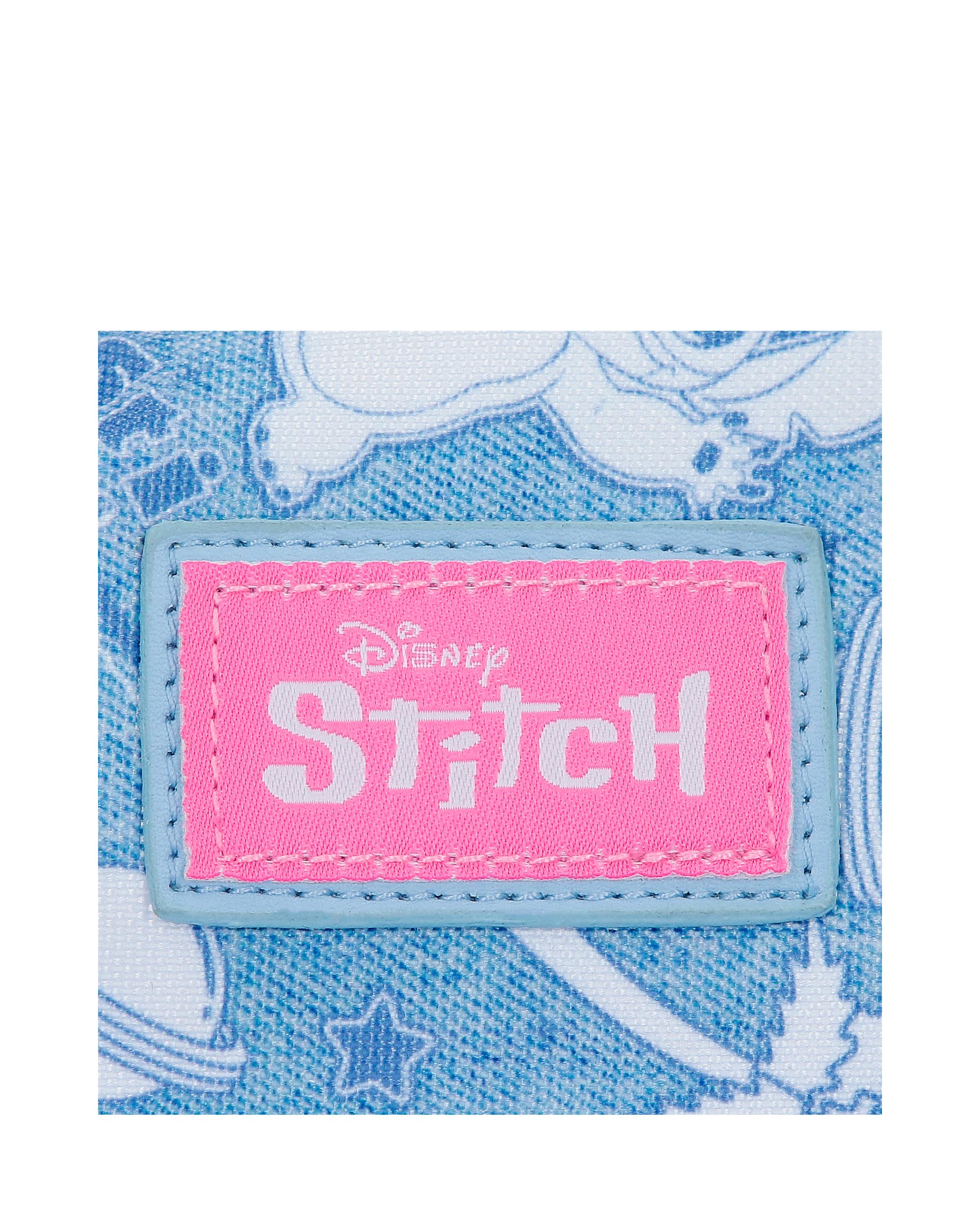 Mochila Escolar Stitch Hearts com Capacidade de 21l Adaptável a Carro Denim Azul-6
