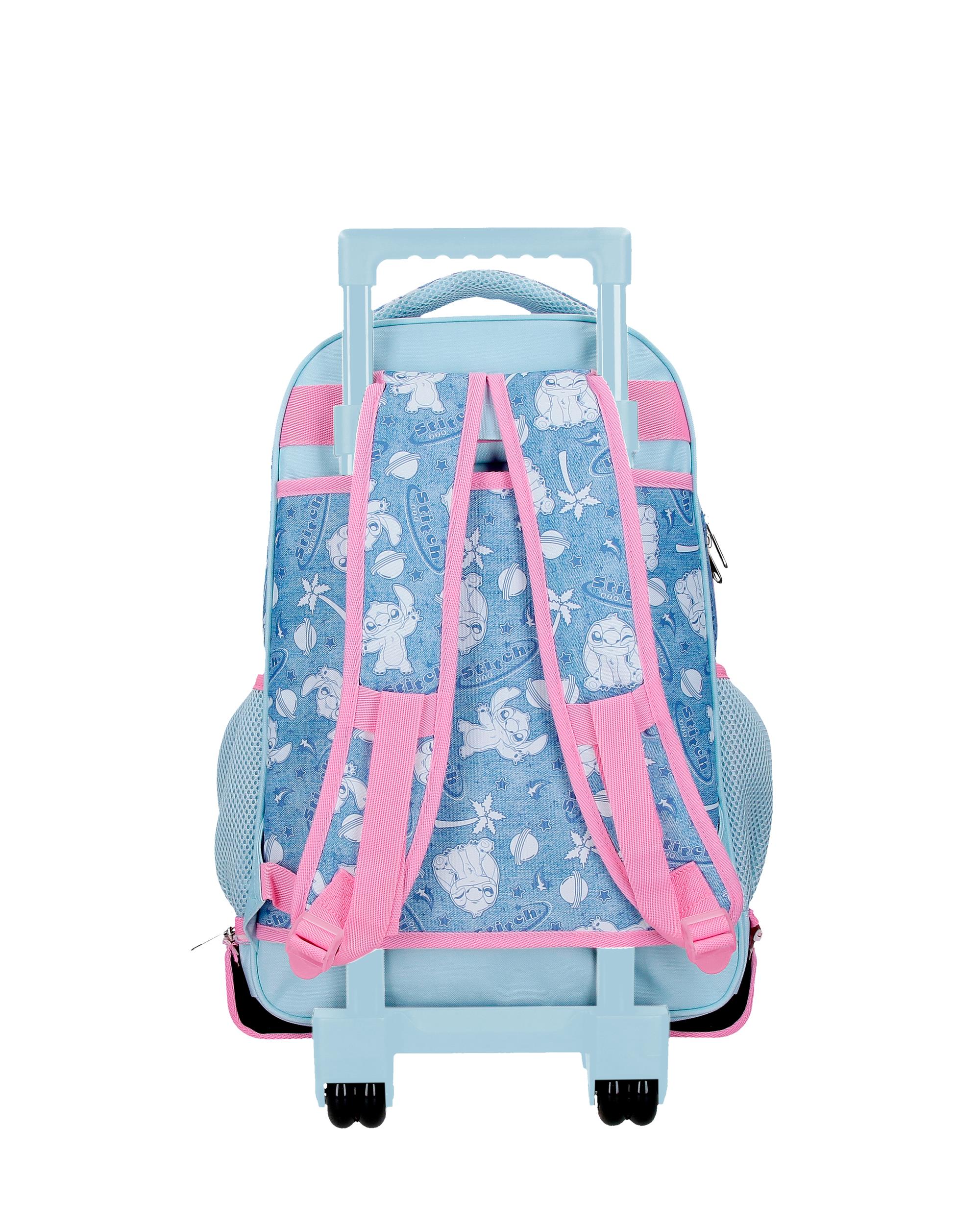 Mochila Compact Desmontável de Duas Rodas Stitch Hearts com Capacidade de 30,24l Denim Azul-3