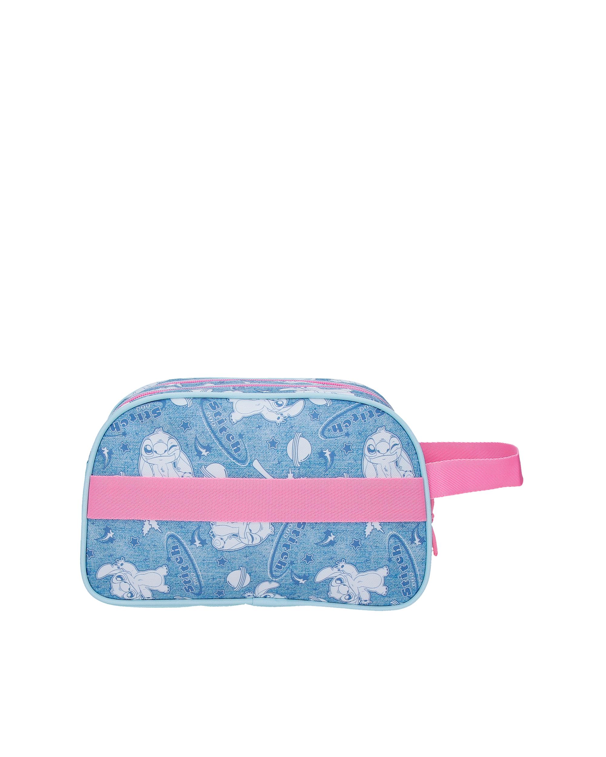 Necessaire Adaptável Dois Compartimentos Stitch Hearts Azul-3
