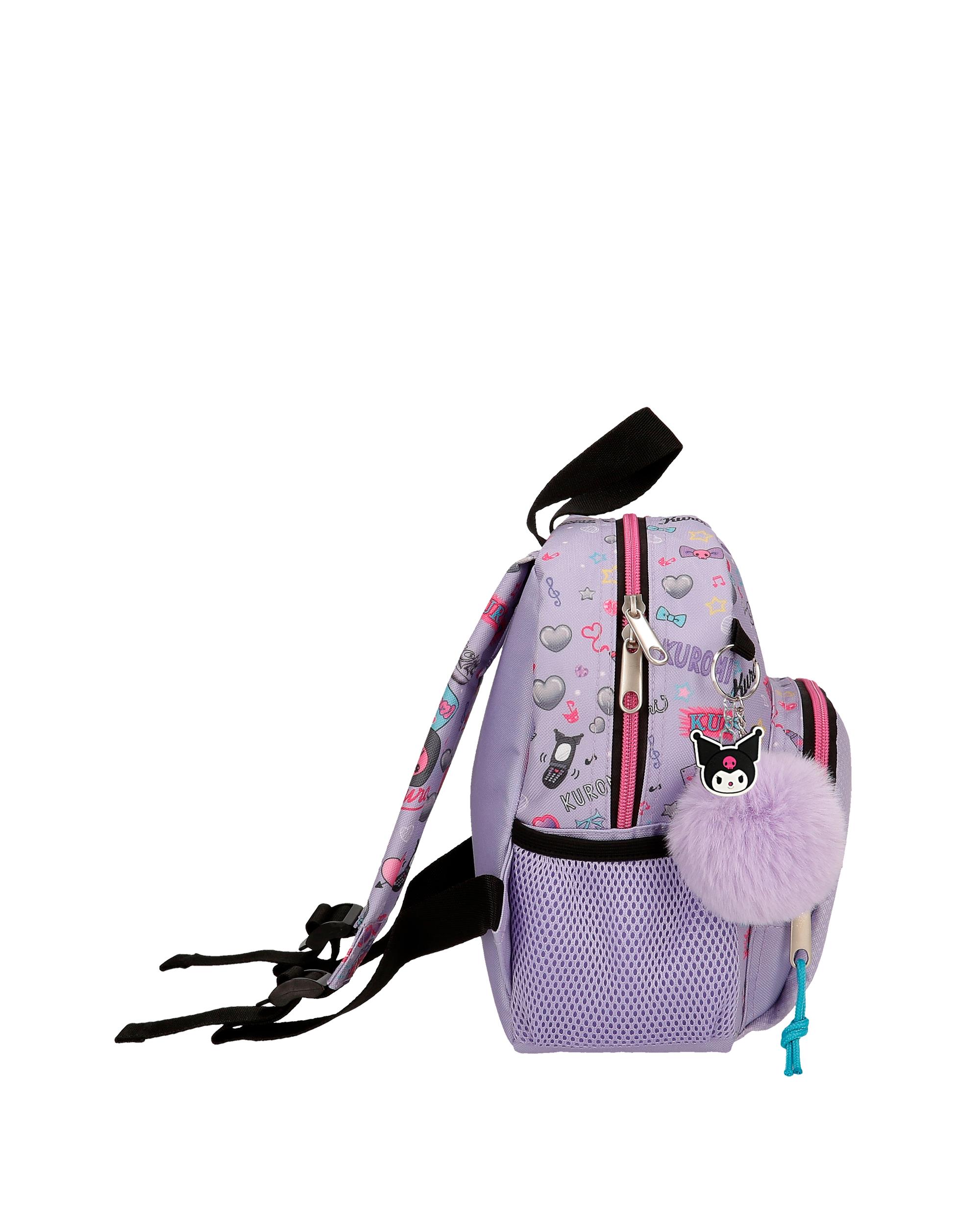 Mochila Pré-escolar Kuromi Retropop com Capacidade de 4,56l em Roxo Roxo-2