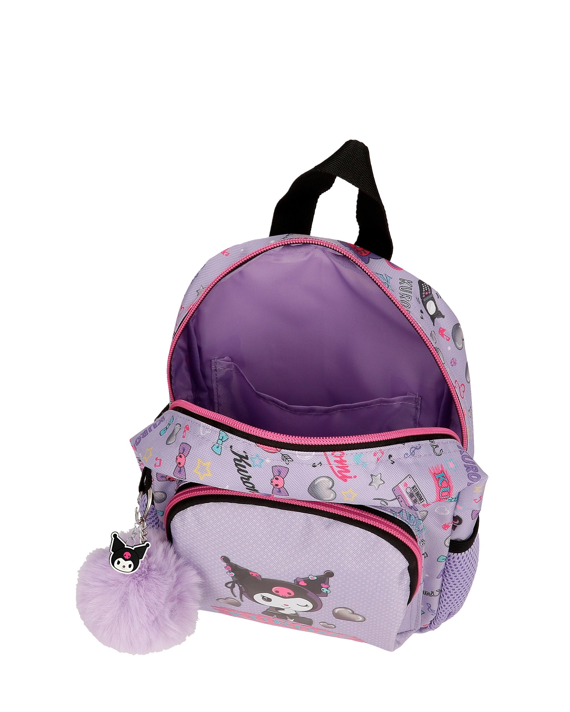 Mochila Pré-escolar Kuromi Retropop com Capacidade de 4,56l em Roxo Roxo-4