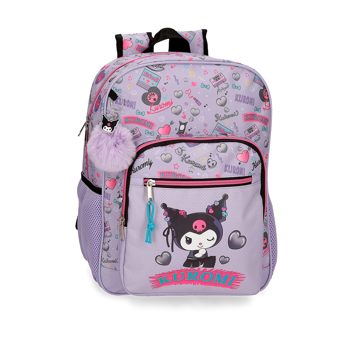 Imagem 0 de Mochila Escolar Kuromi Retropop com Capacidade de 13,68l Adaptável a Carro em Roxo