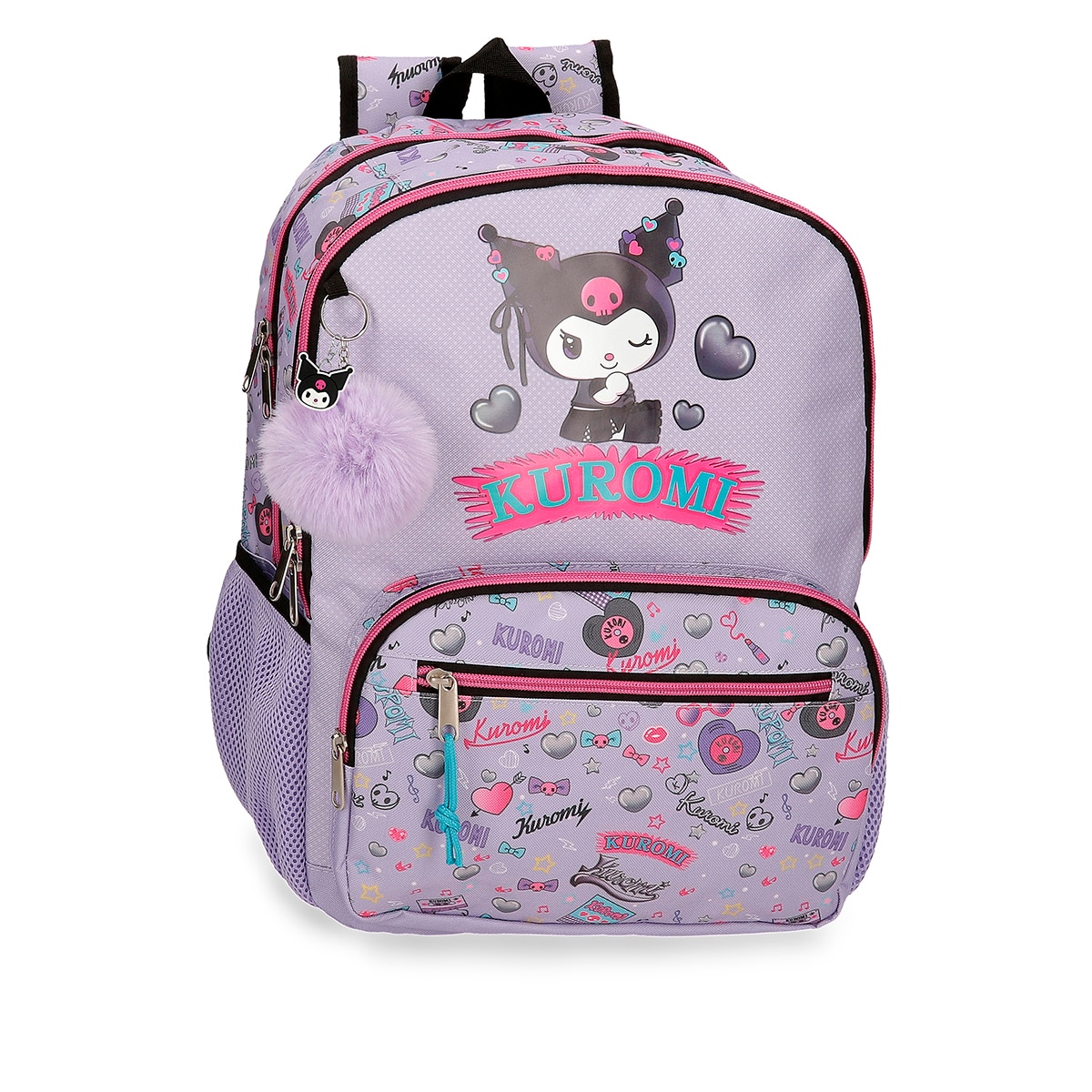 Imagem 0 de Mochila Escolar de Compartimento Duplo Kuromi Retropop com Capacidade de 24l Adaptável a Carrinho em Roxo