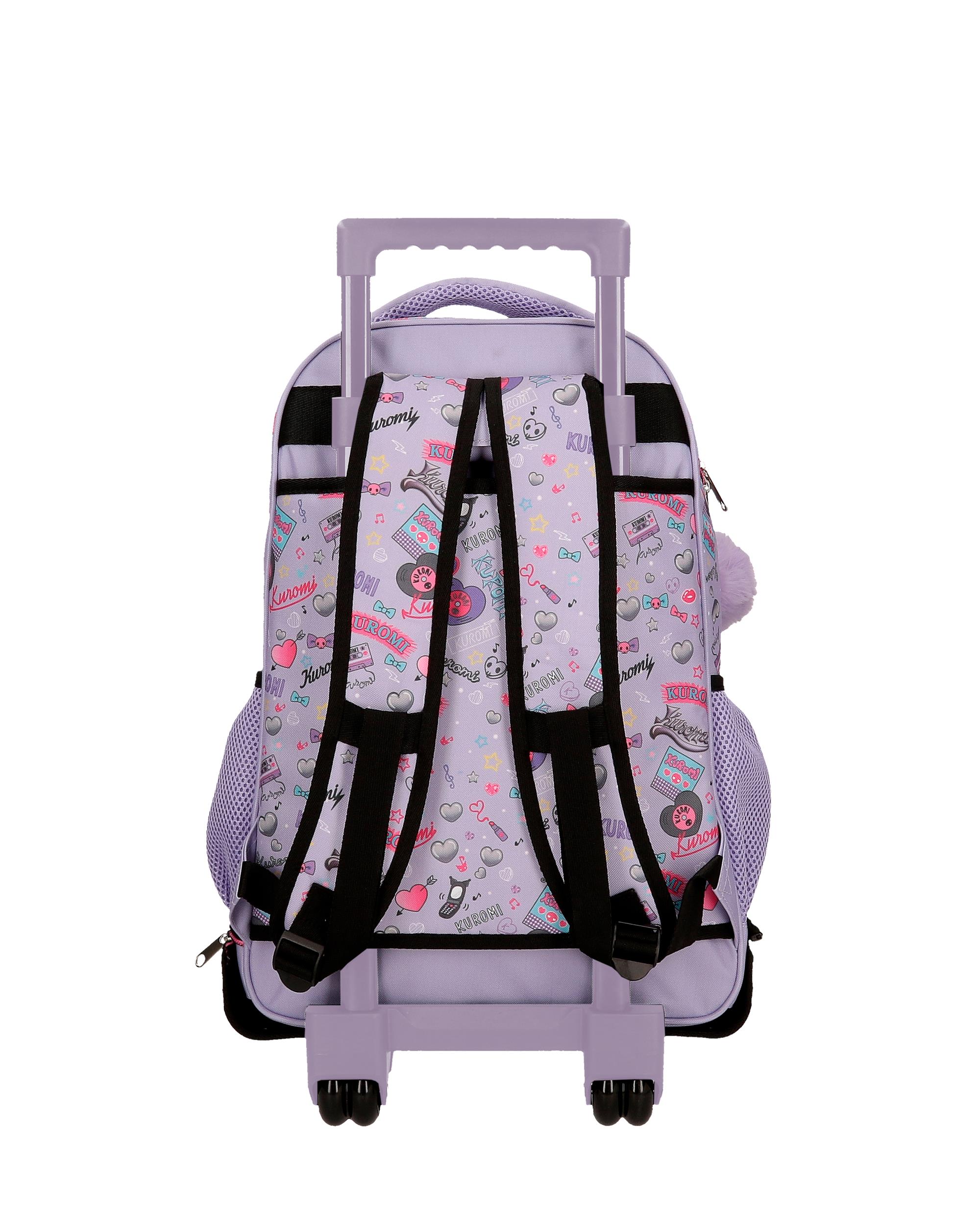 Mochila Compact Desmontável de Duas Rodas Kuromi Retropop com Capacidade de 30,24l em Roxo Roxo-3