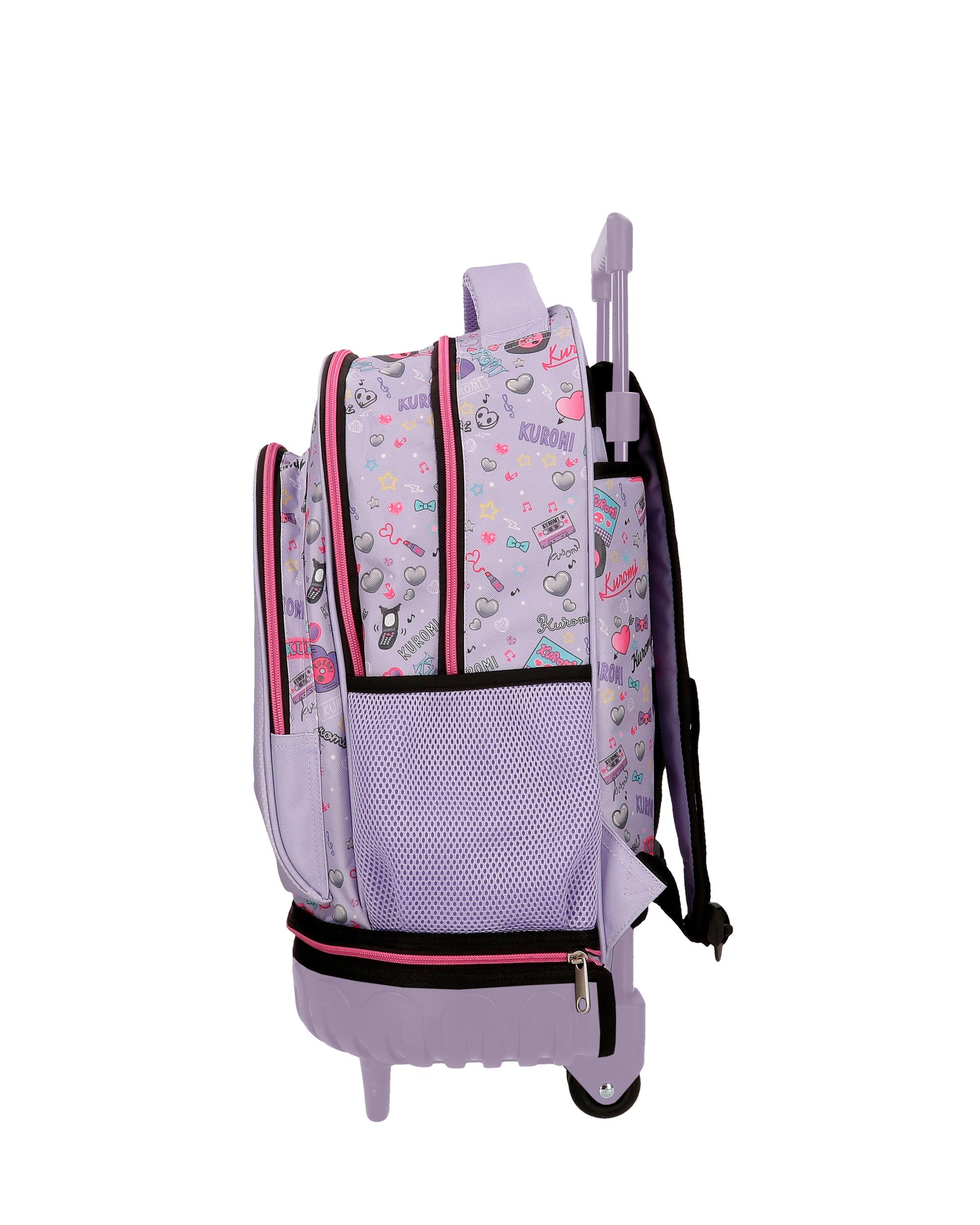 Mochila Compact Desmontável de Duas Rodas Kuromi Retropop com Capacidade de 30,24l em Roxo Roxo-4