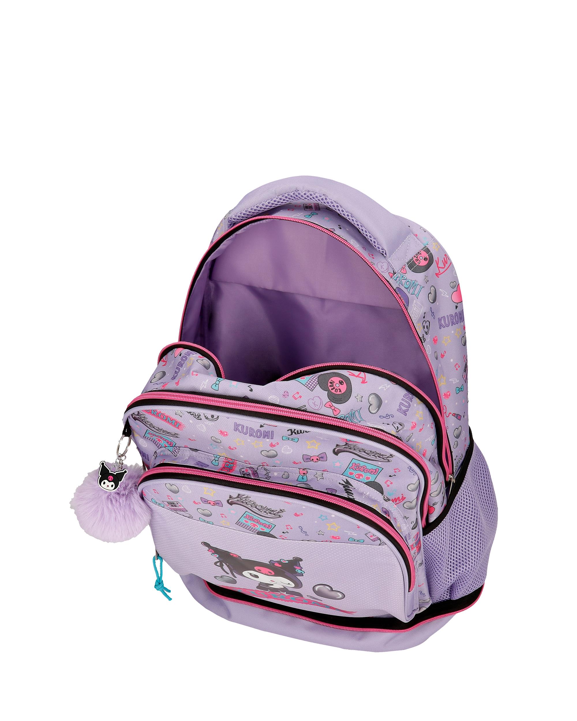 Mochila Compact Desmontável de Duas Rodas Kuromi Retropop com Capacidade de 30,24l em Roxo Roxo-5