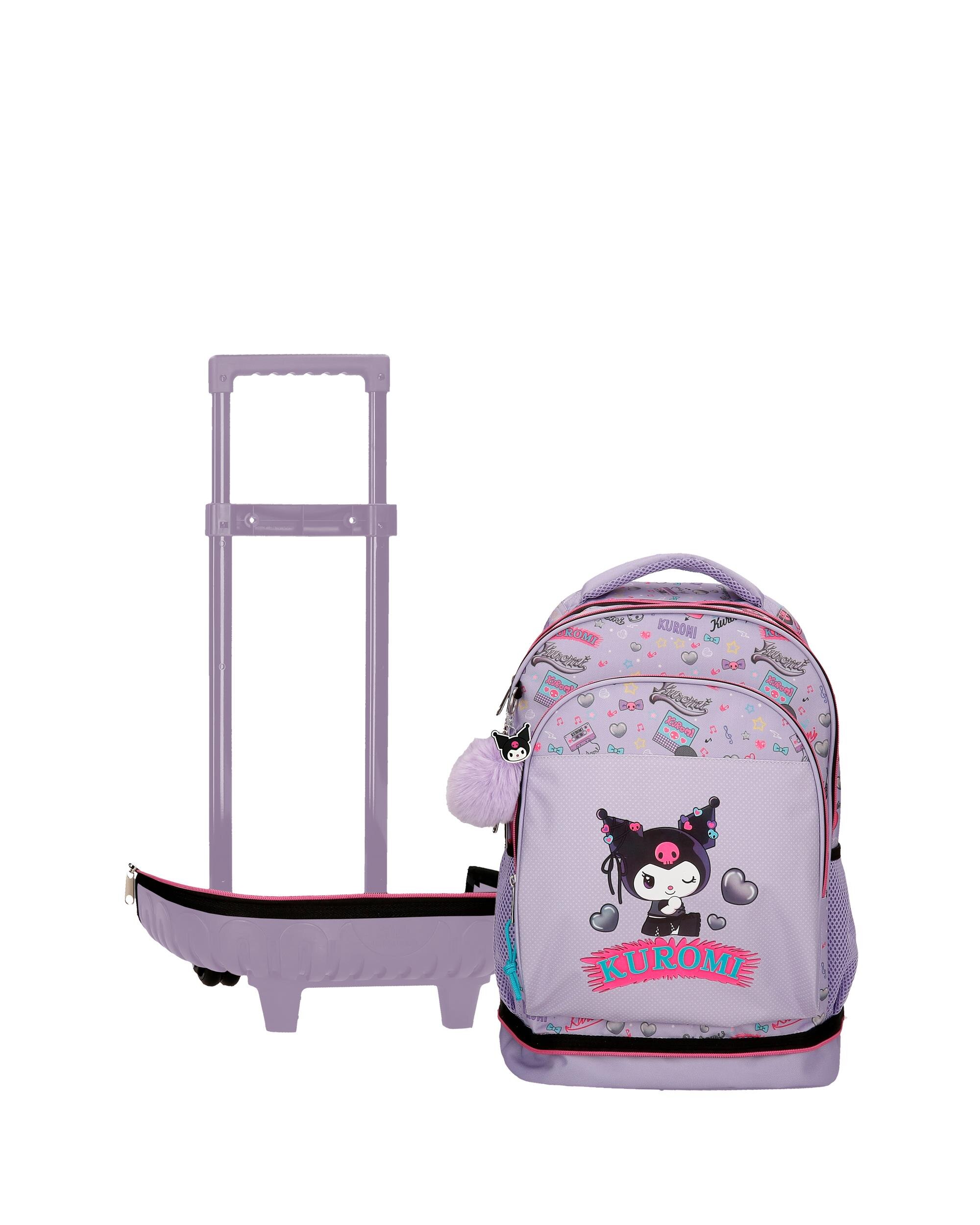 Mochila Compact Desmontável de Duas Rodas Kuromi Retropop com Capacidade de 30,24l em Roxo Roxo-6