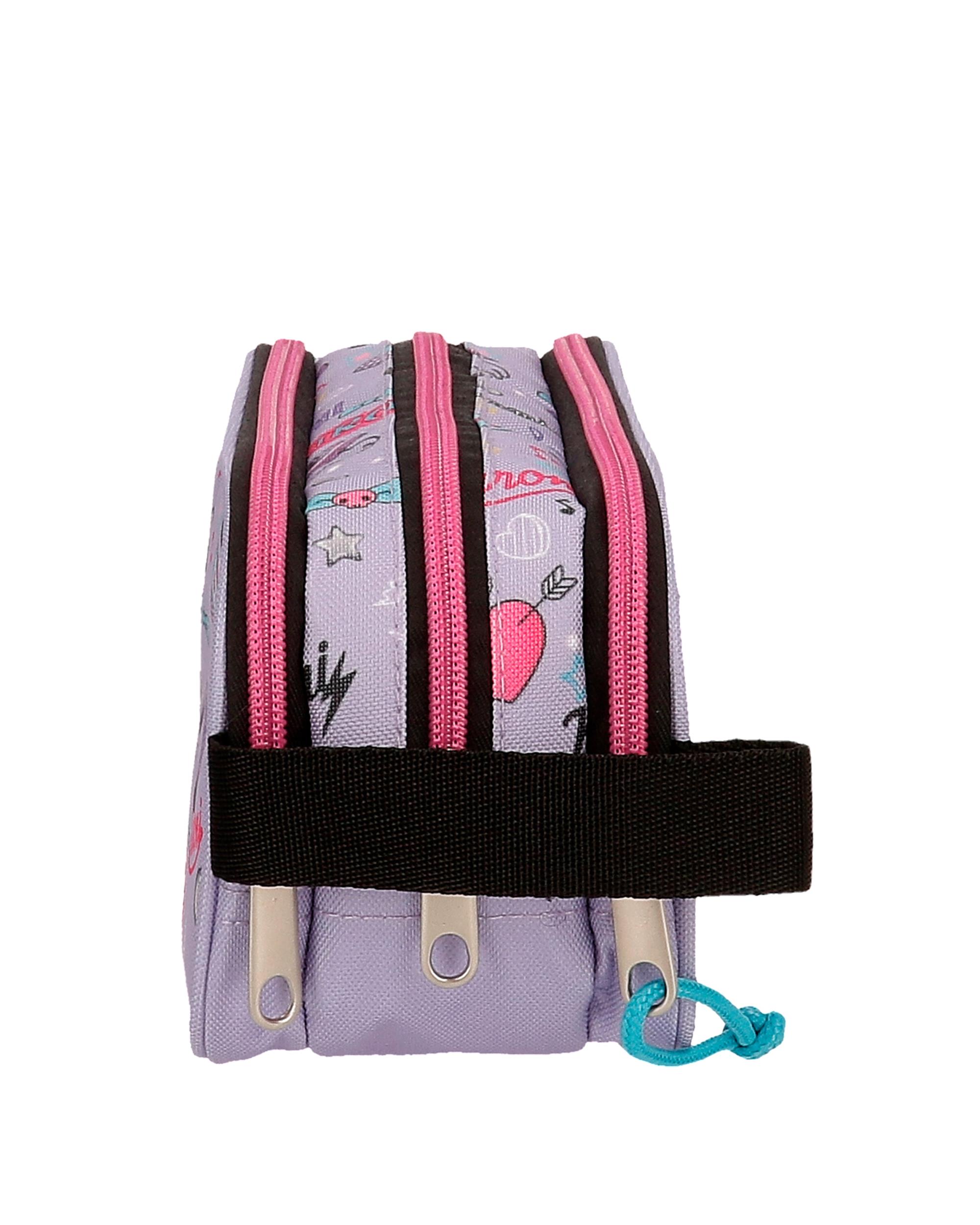Necessaire Três Compartimentos Kuromi Retropop Roxo-2