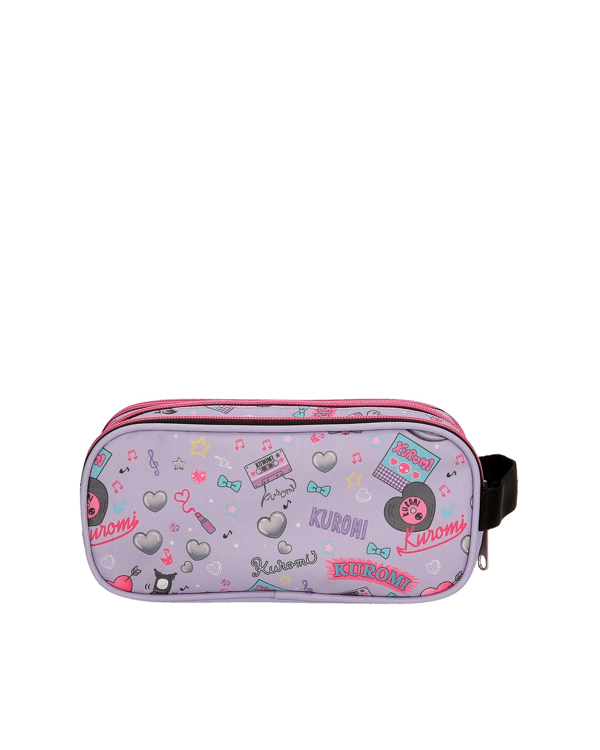 Necessaire Três Compartimentos Kuromi Retropop Roxo-3