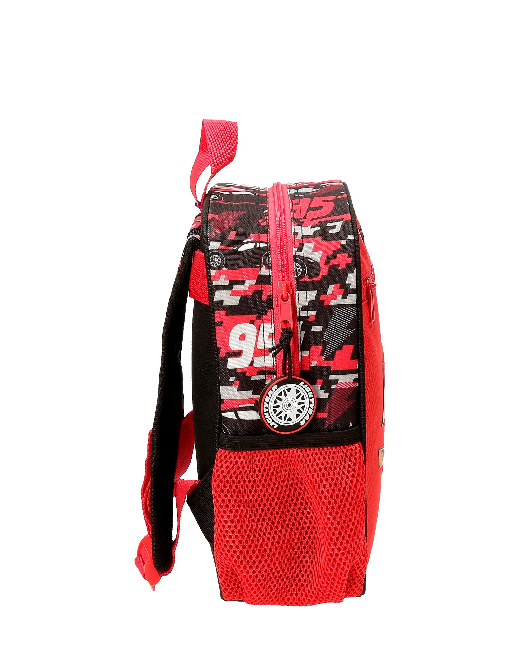 Mochila Cars Mcqueen Red com Capacidade de 6,44l Adaptável a Carrinho em Vermelho Vermelho-2