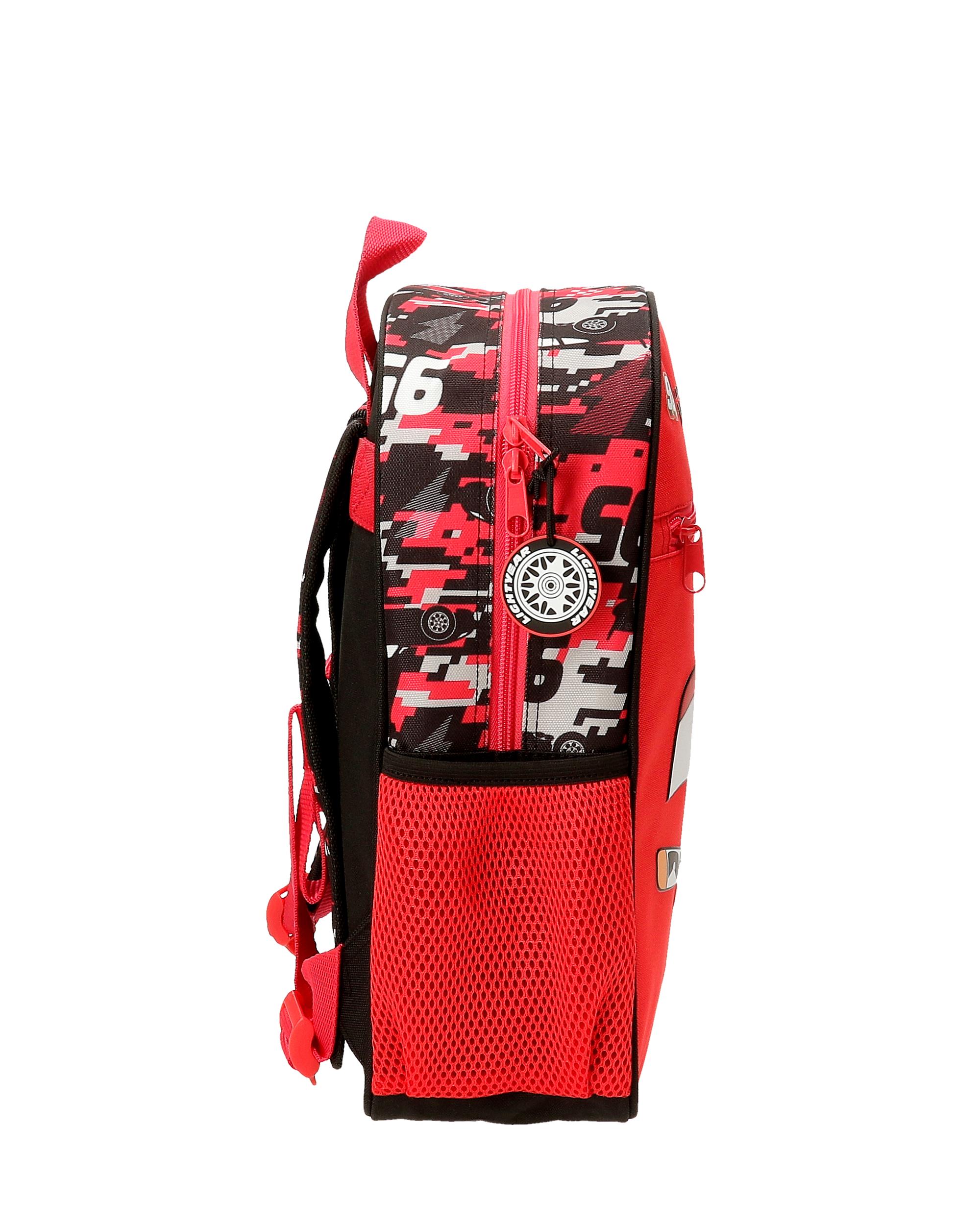 Mochila Escolar Cars Mcqueen Red com Capacidade de 9,801l Adaptável a Carro em Vermelho Vermelho-2
