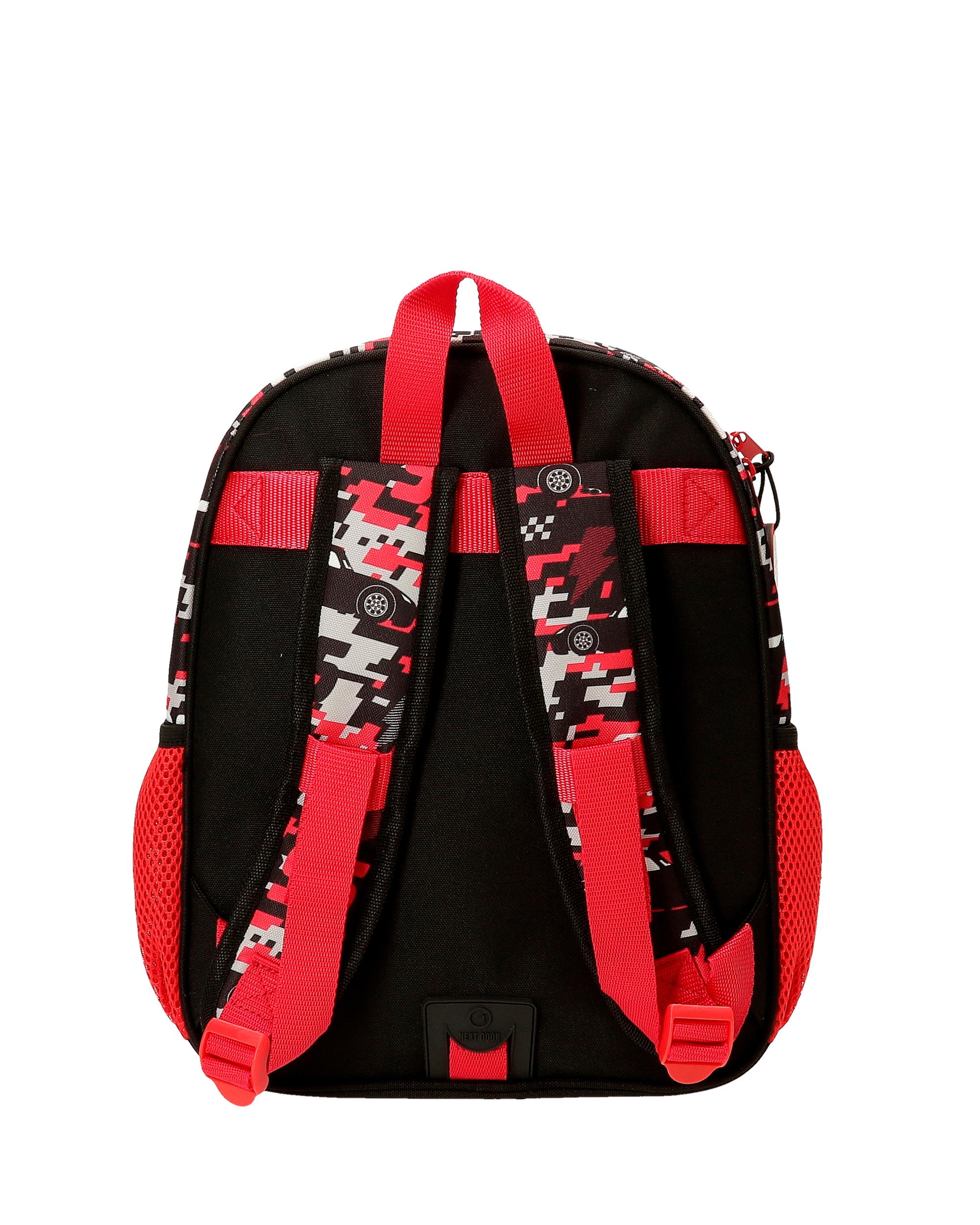 Mochila Escolar Cars Mcqueen Red com Capacidade de 9,801l Adaptável a Carro em Vermelho Vermelho-3