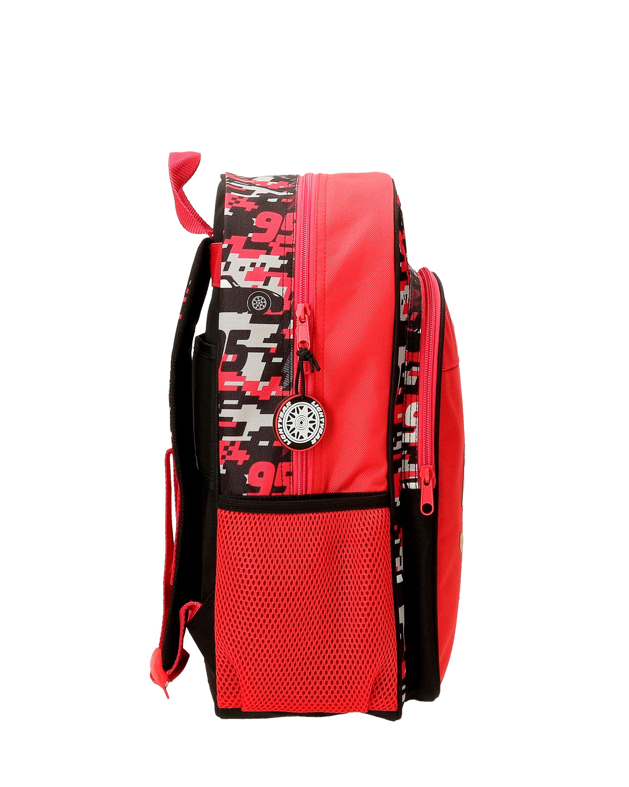 Mochila Escolar Cars Mcqueen Red com Capacidade de 15,6l Adaptável a Carro em Vermelho Vermelho-2