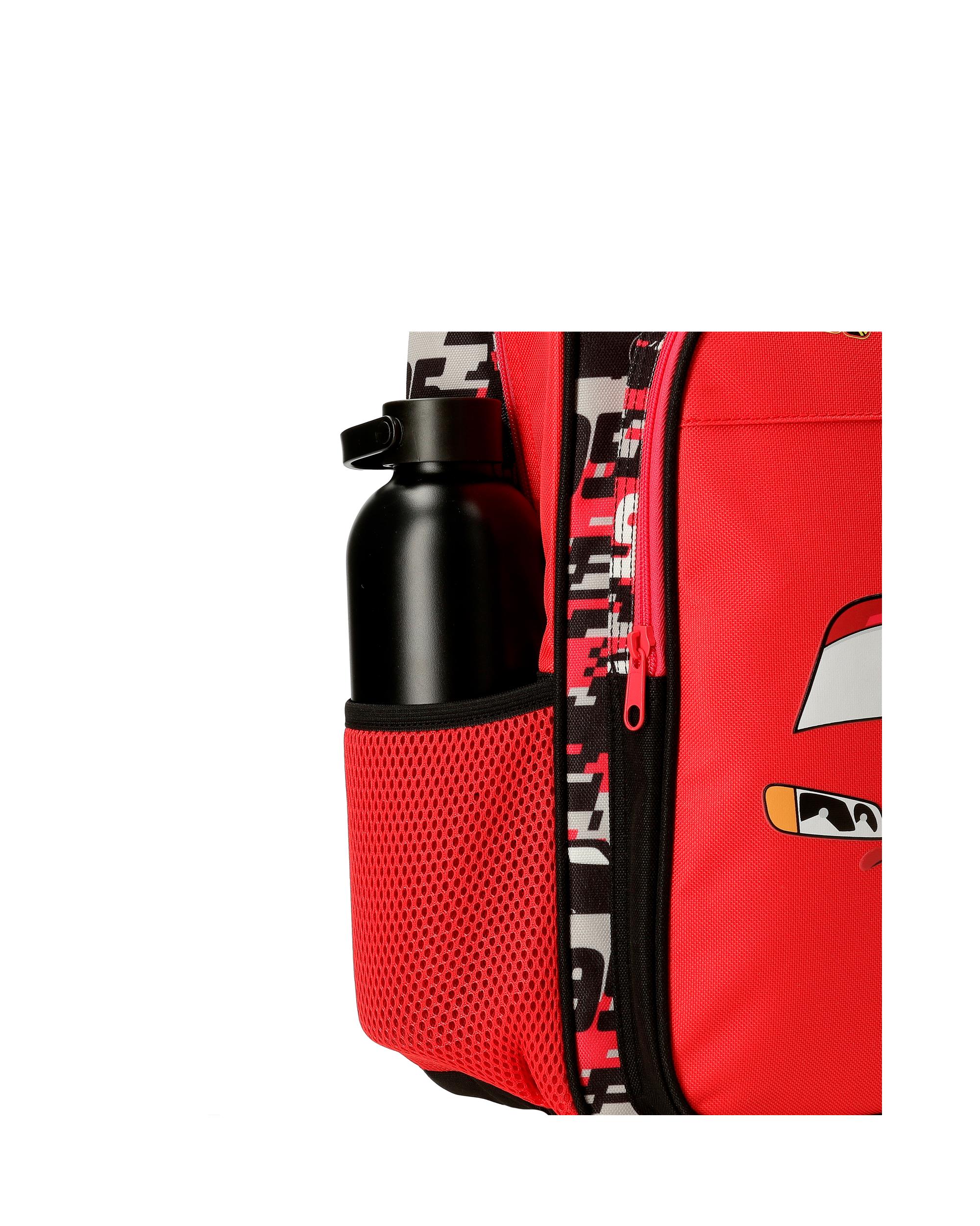 Mochila Escolar Cars Mcqueen Red com Capacidade de 15,6l Adaptável a Carro em Vermelho Vermelho-6