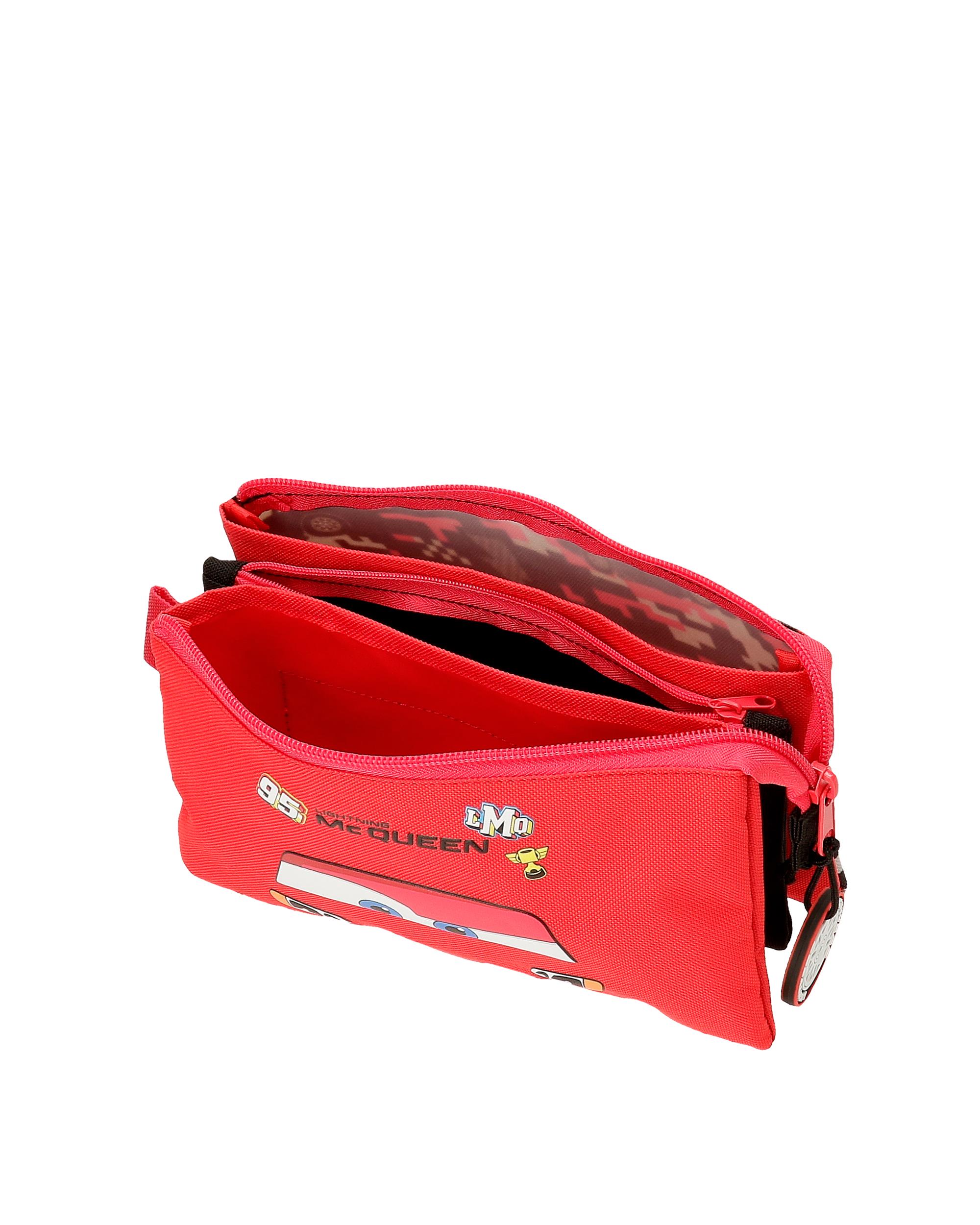 Necessaire Três Compartimentos Cars Mcqueen Red Vermelho-4