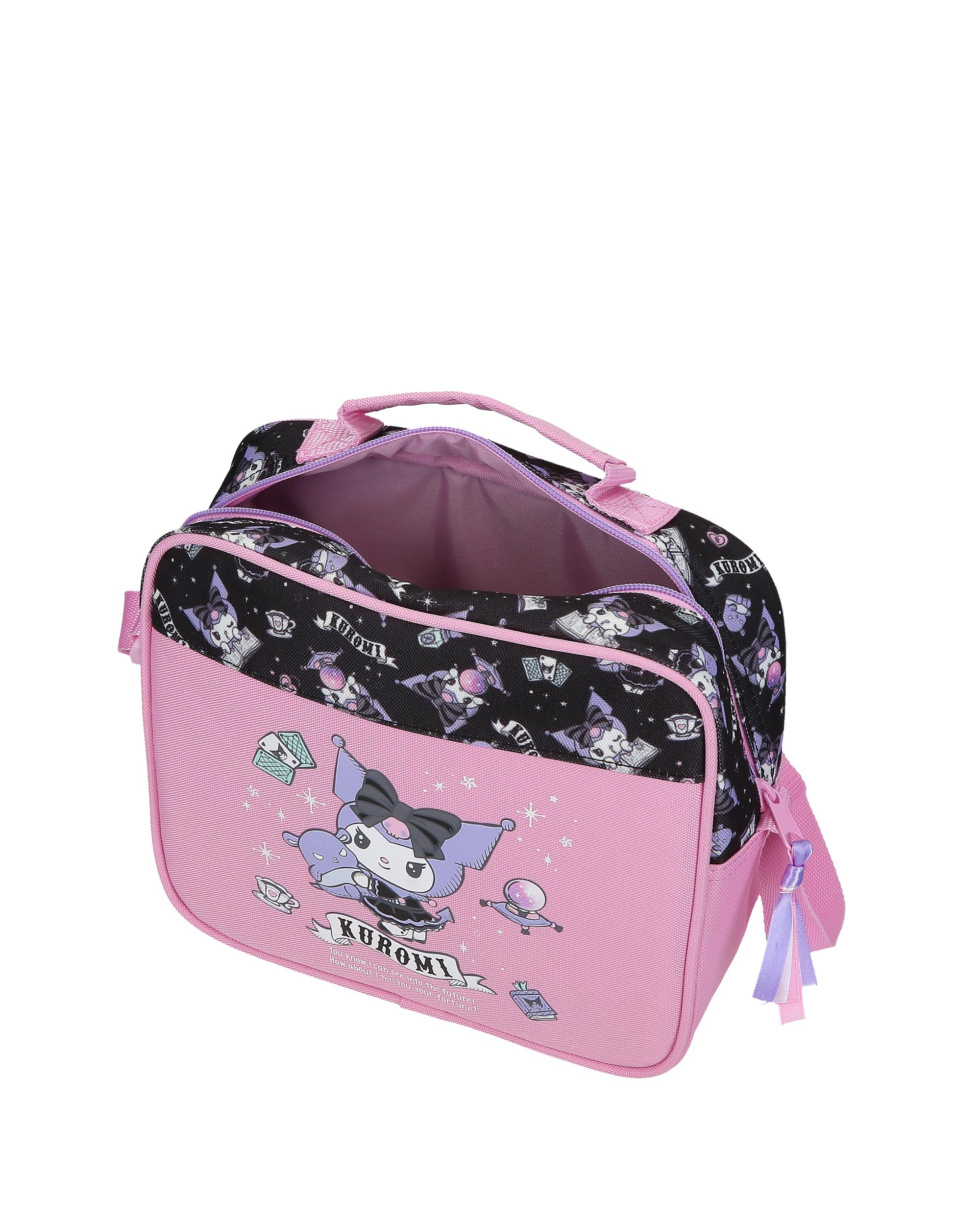 Necessaire com Mala a Tiracolo Adaptável Kuromi Fortune Telling Rosa-4