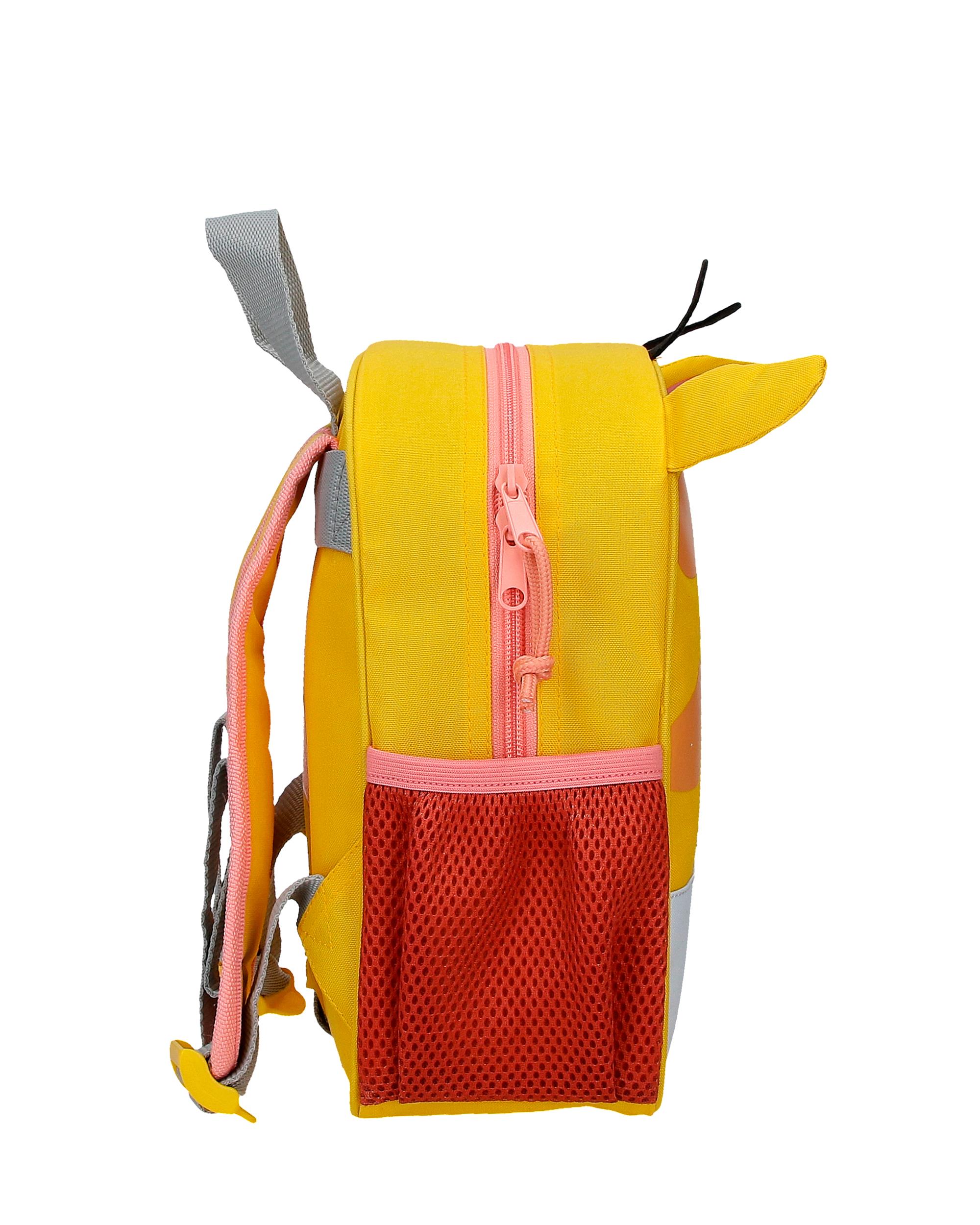 Mochila Pré-escolar Roll Road Happy Pets Giraffe com Capacidade de 6l Adaptável a Trolley em Ocre Amarelo-2
