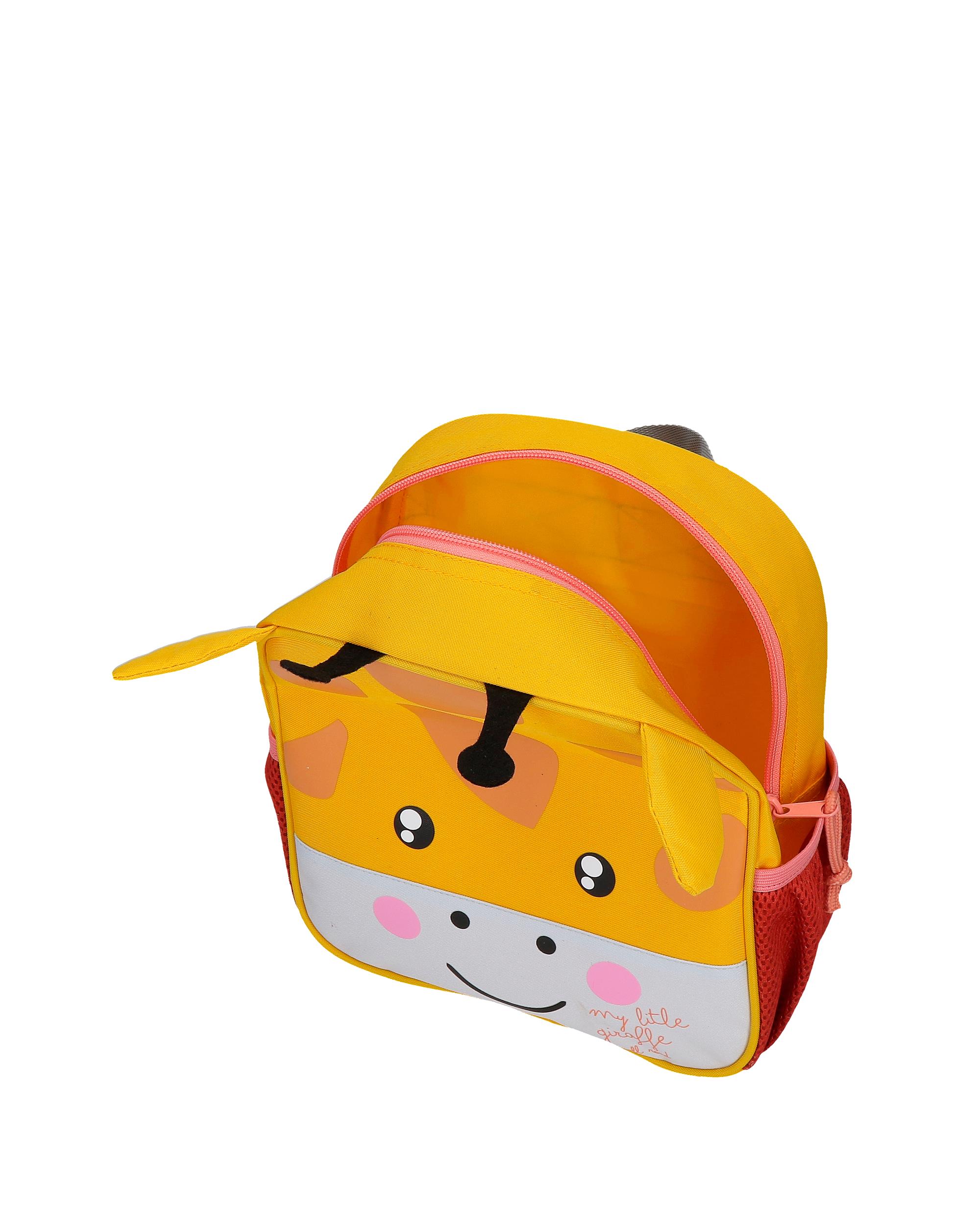 Mochila Pré-escolar Roll Road Happy Pets Giraffe com Capacidade de 6l Adaptável a Trolley em Ocre Amarelo-4