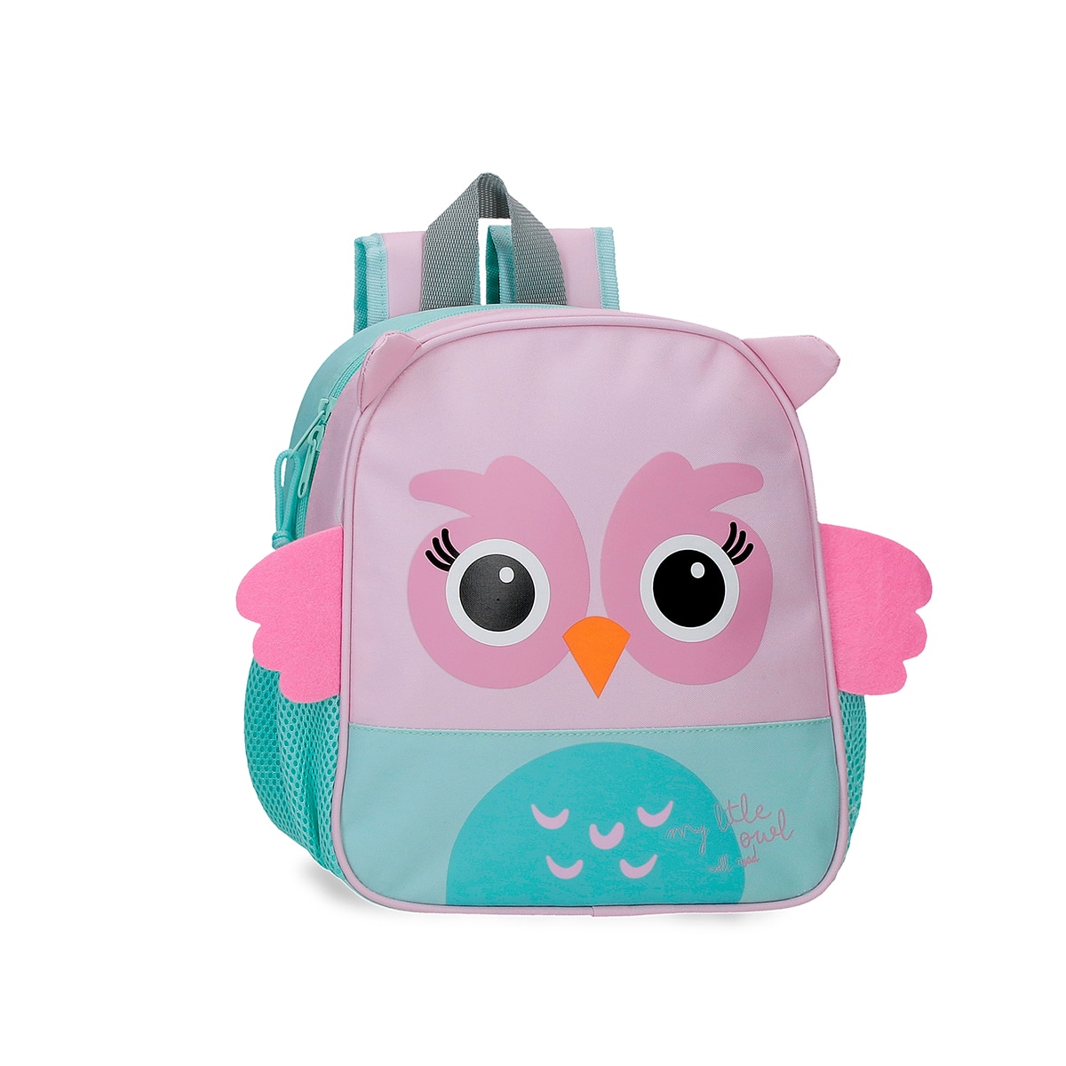 Imagem 0 de Mochila Pré-escolar Roll Road Happy Pets Owl com Capacidade de 6l Adaptável a Trolley em Rosa