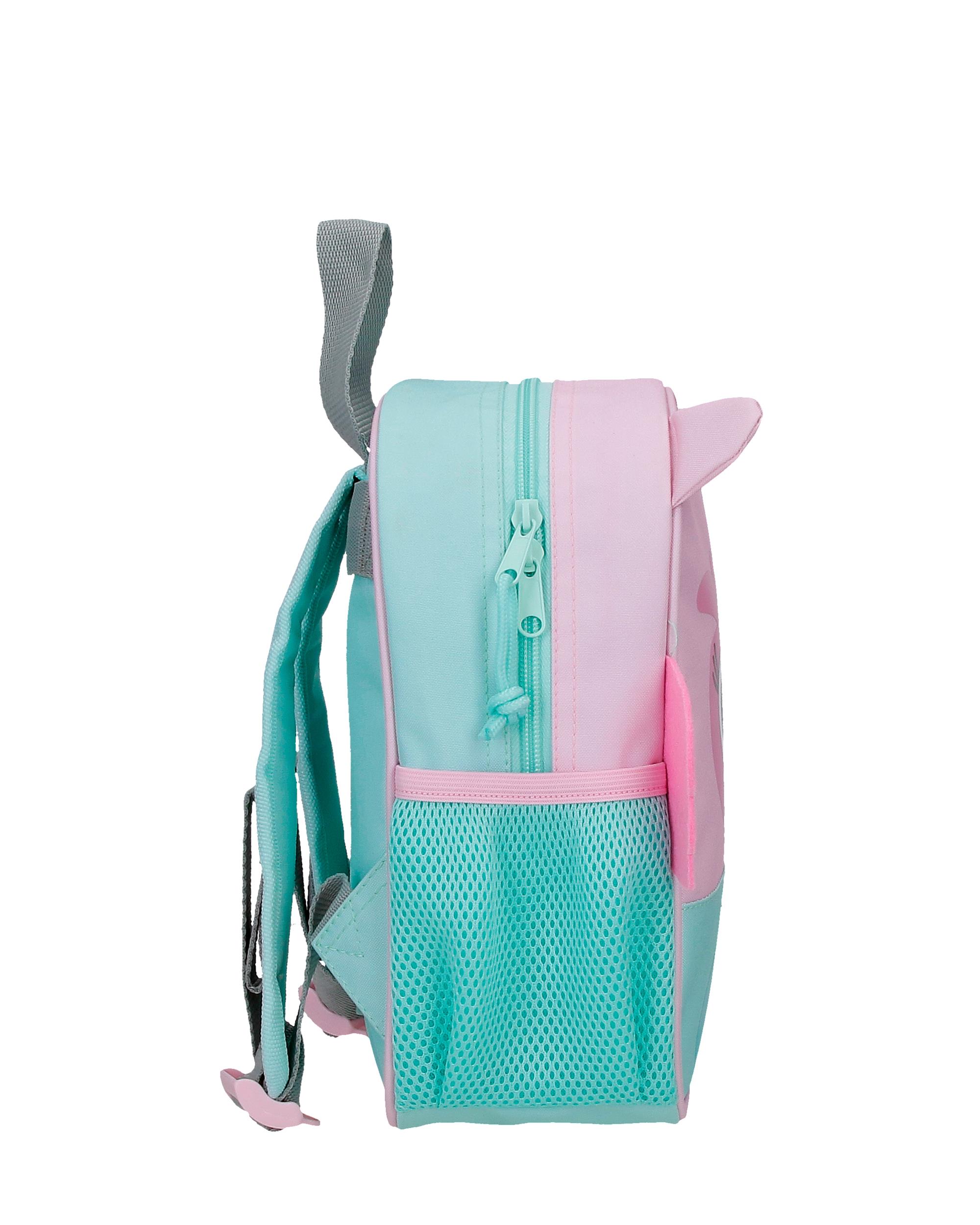 Mochila Pré-escolar Roll Road Happy Pets Owl com Capacidade de 6l Adaptável a Trolley em Rosa Rosa-2