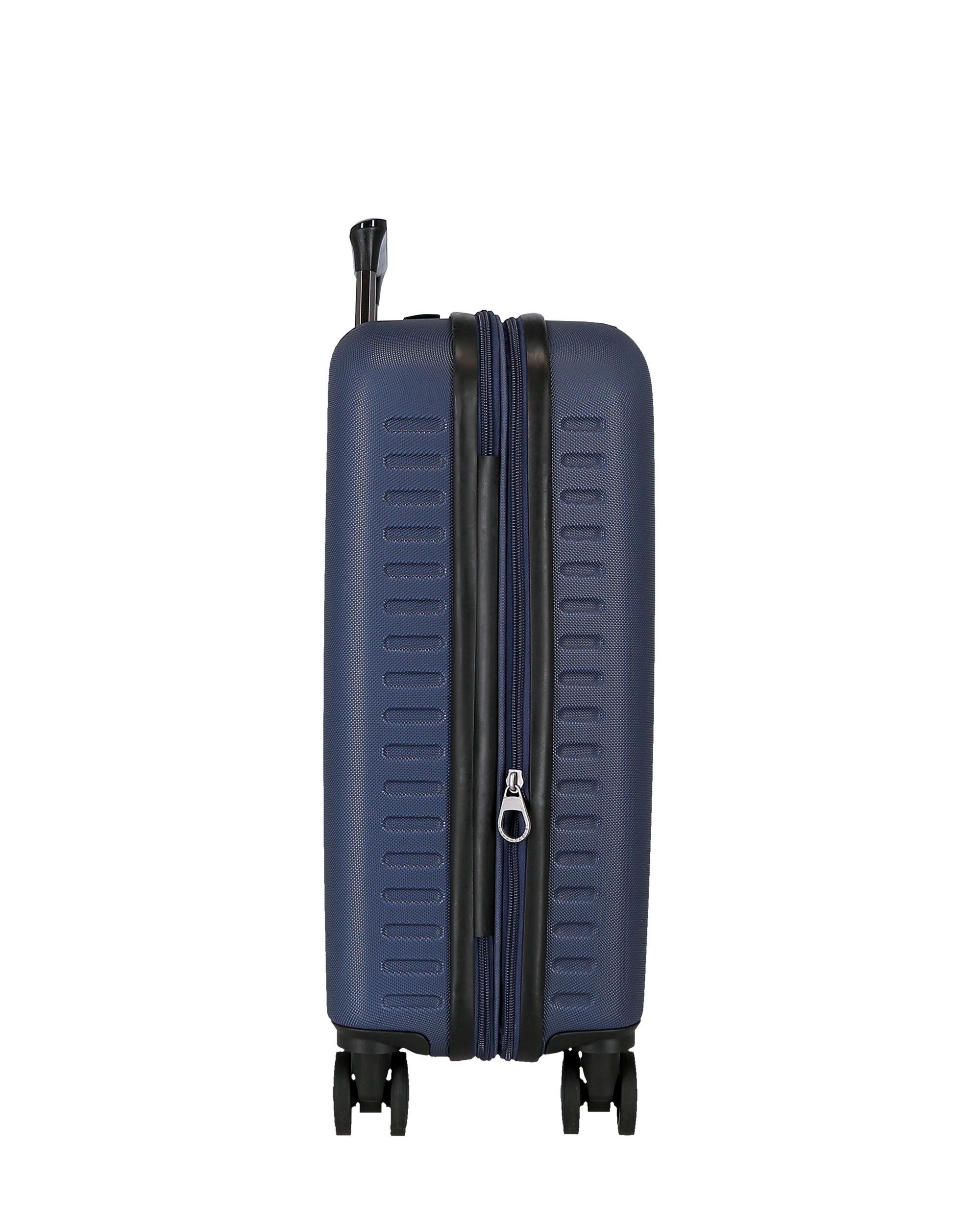Mala de Cabine 55 Cm Expandível Pjl Arwin Abs Rígida Até 44 L em Marinho Azul-4