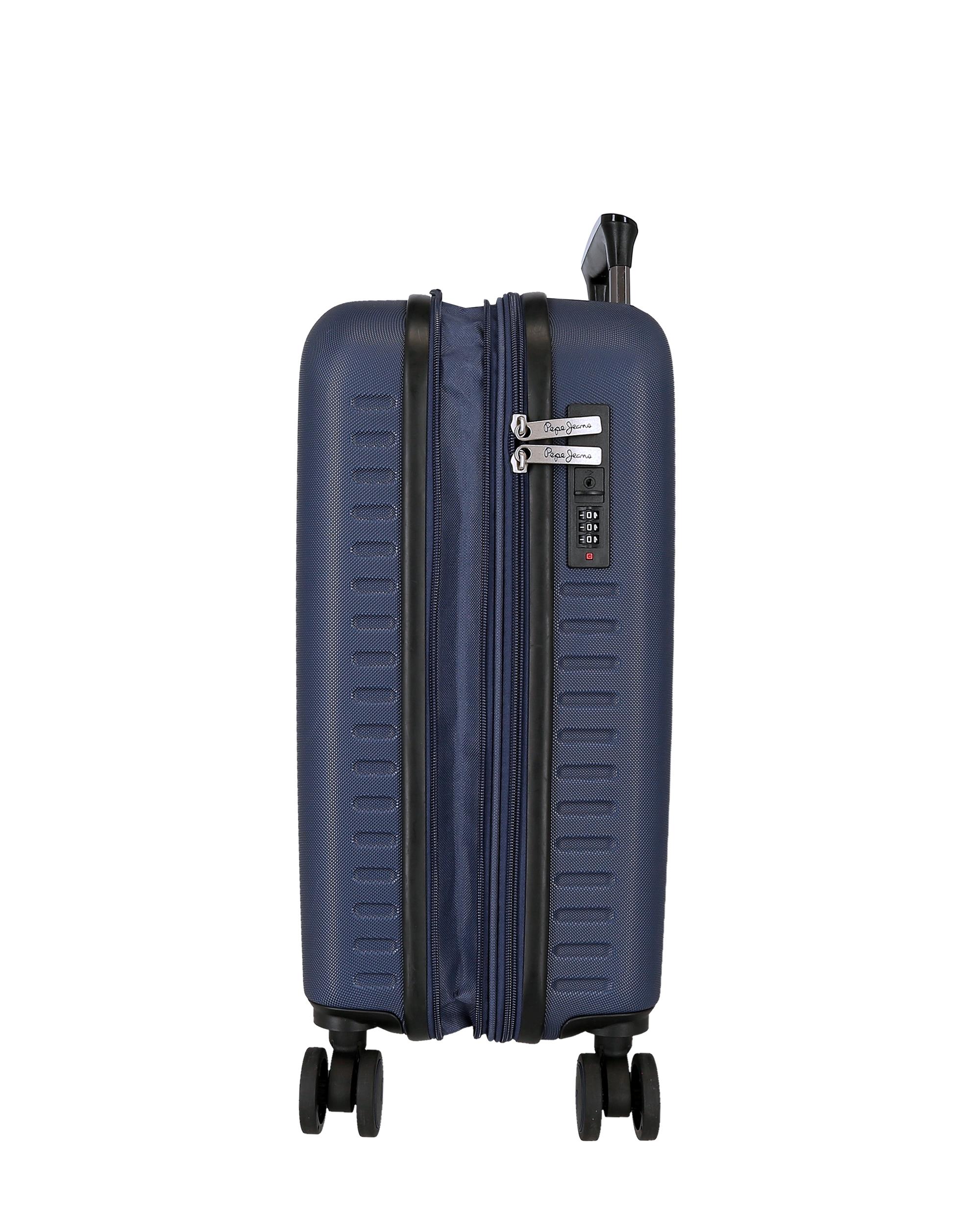 Mala de Cabine 55 Cm Expandível Pjl Arwin Abs Rígida Até 44 L em Marinho Azul-6