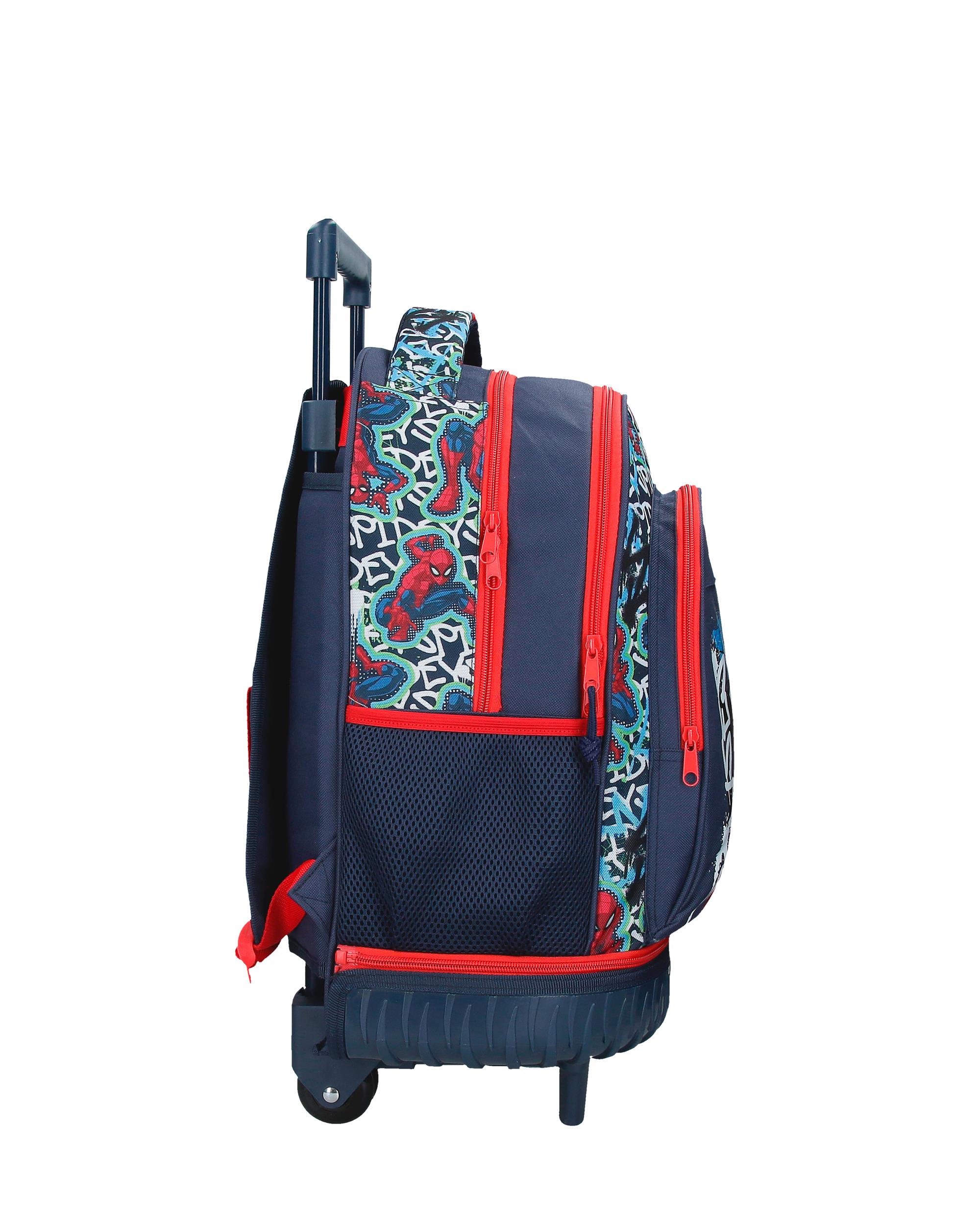 Mochila Compact Desmontável de Duas Rodas Graffity Of Spiderman com Capacidade de 30,24l em Marinho Azul-2