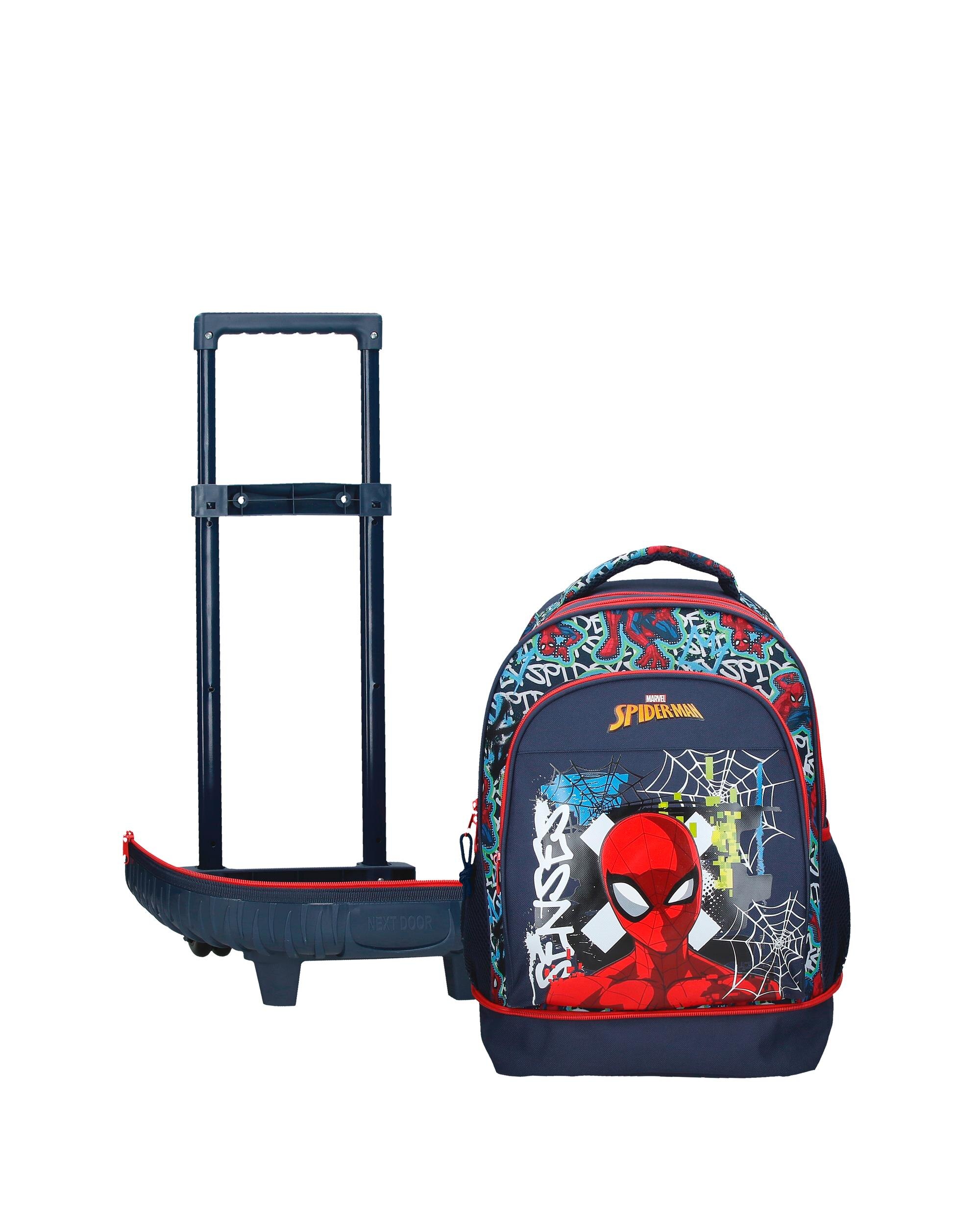 Mochila Compact Desmontável de Duas Rodas Graffity Of Spiderman com Capacidade de 30,24l em Marinho Azul-5