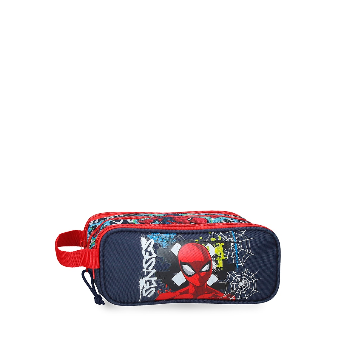 Necessaire Três Compartimentos Graffity Of Spiderman Azul-1
