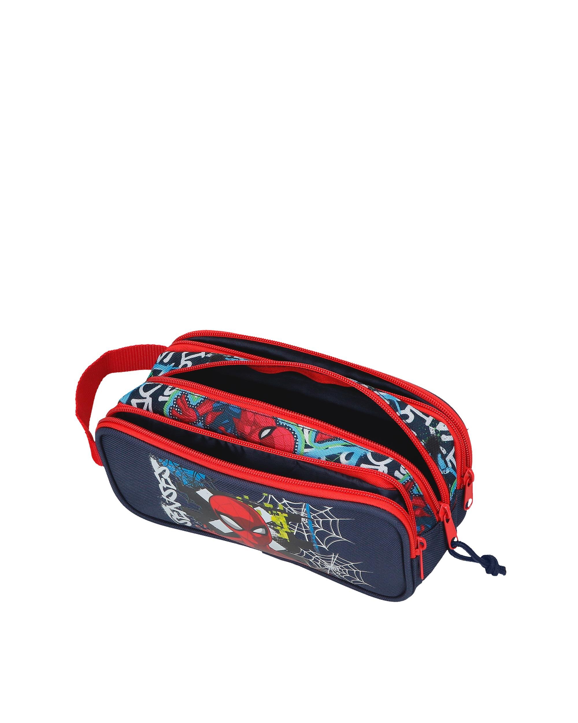 Necessaire Três Compartimentos Graffity Of Spiderman Azul-4
