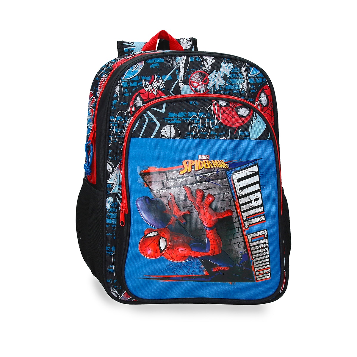 Mochila Escolar Spiderman Wall Crawler com Capacidade de 15,6l Adaptável a Carro em Preto Preto-1