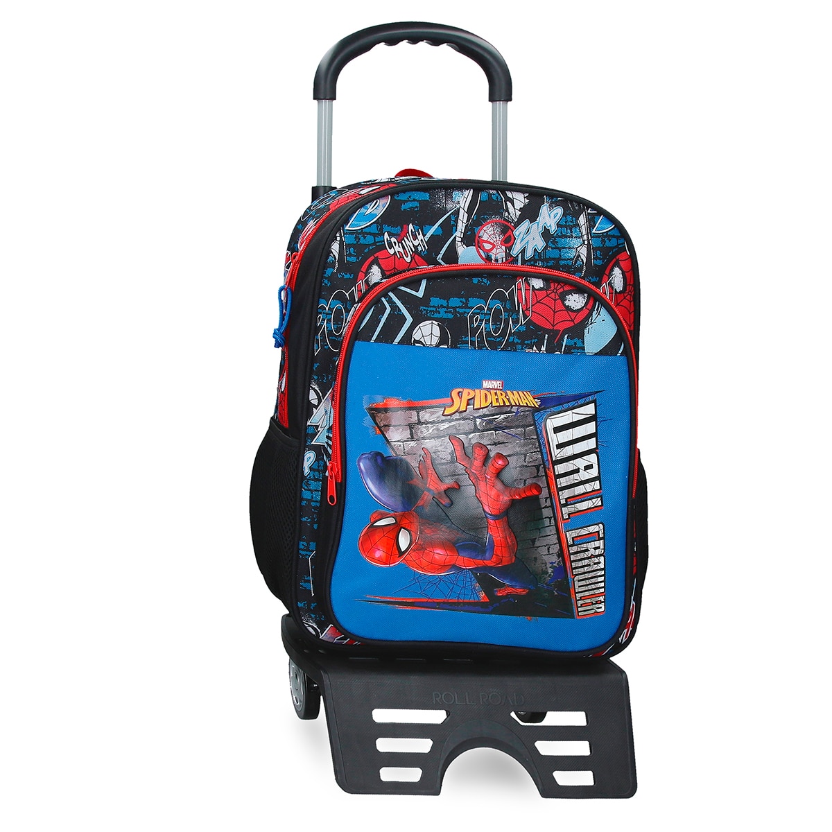 Imagem 0 de Mochila Escolar Spiderman Wall Crawler com Capacidade de 15,6l com Trolley em Preto