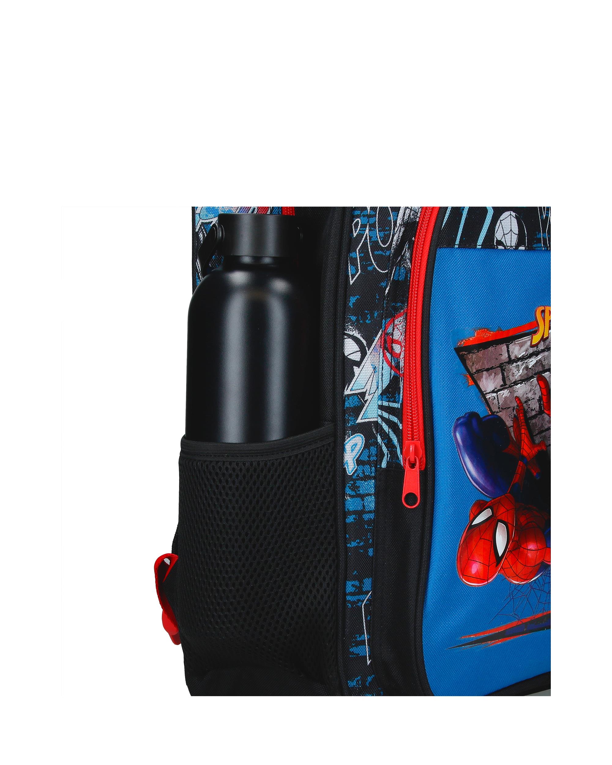 Mochila Escolar Spiderman Wall Crawler com Capacidade de 15,6l com Trolley em Preto Azul-6