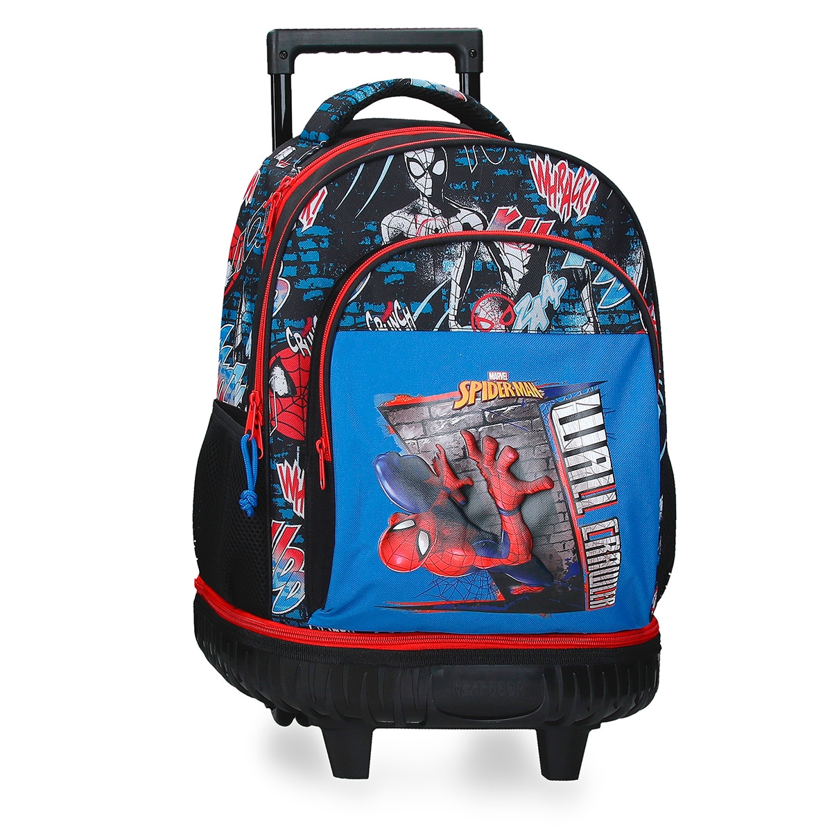 Mochila Compact Desmontável de Duas Rodas Spiderman Wall Crawler com Capacidade de 30,24l em Preto Preto-1