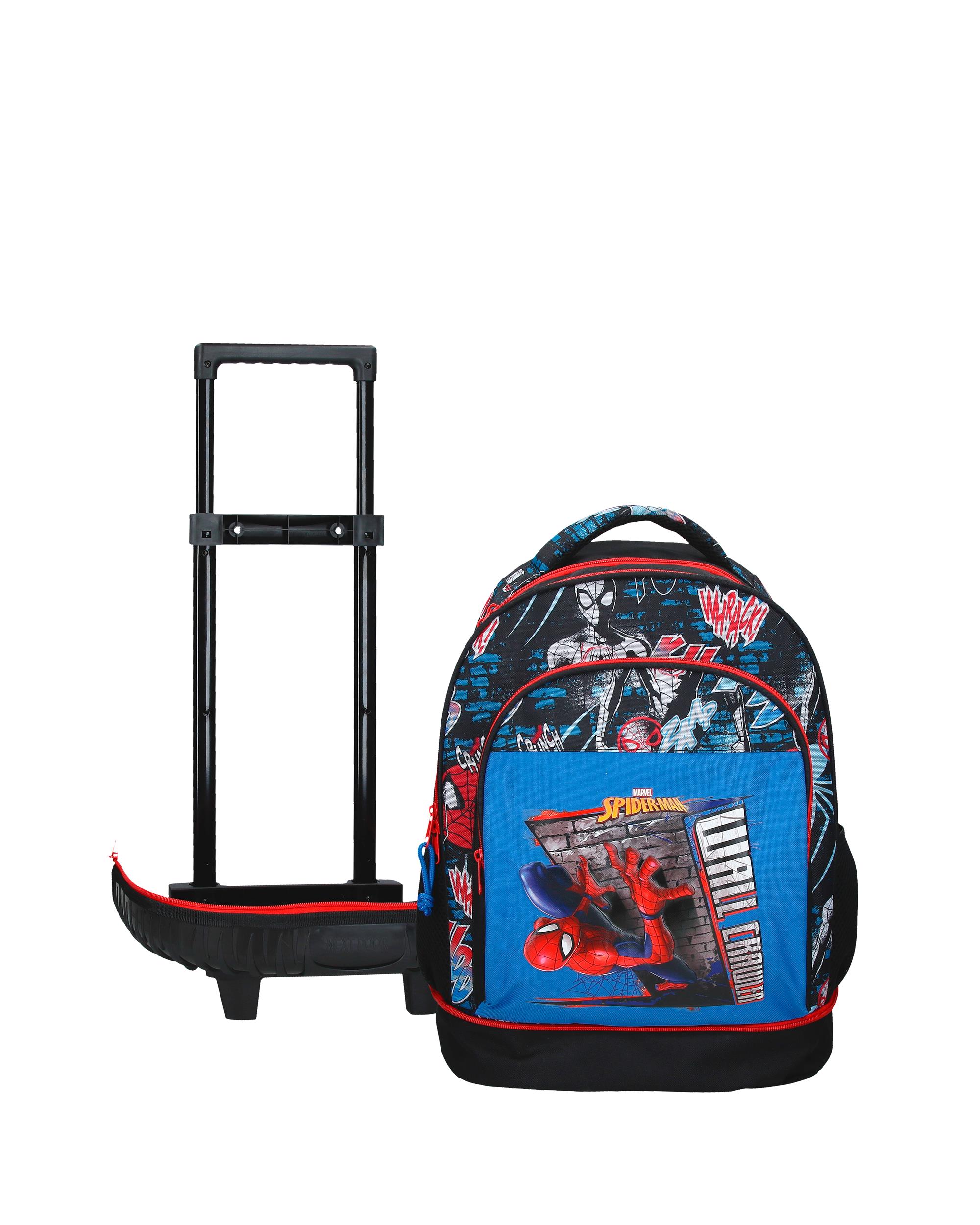 Mochila Compact Desmontável de Duas Rodas Spiderman Wall Crawler com Capacidade de 30,24l em Preto Preto-5